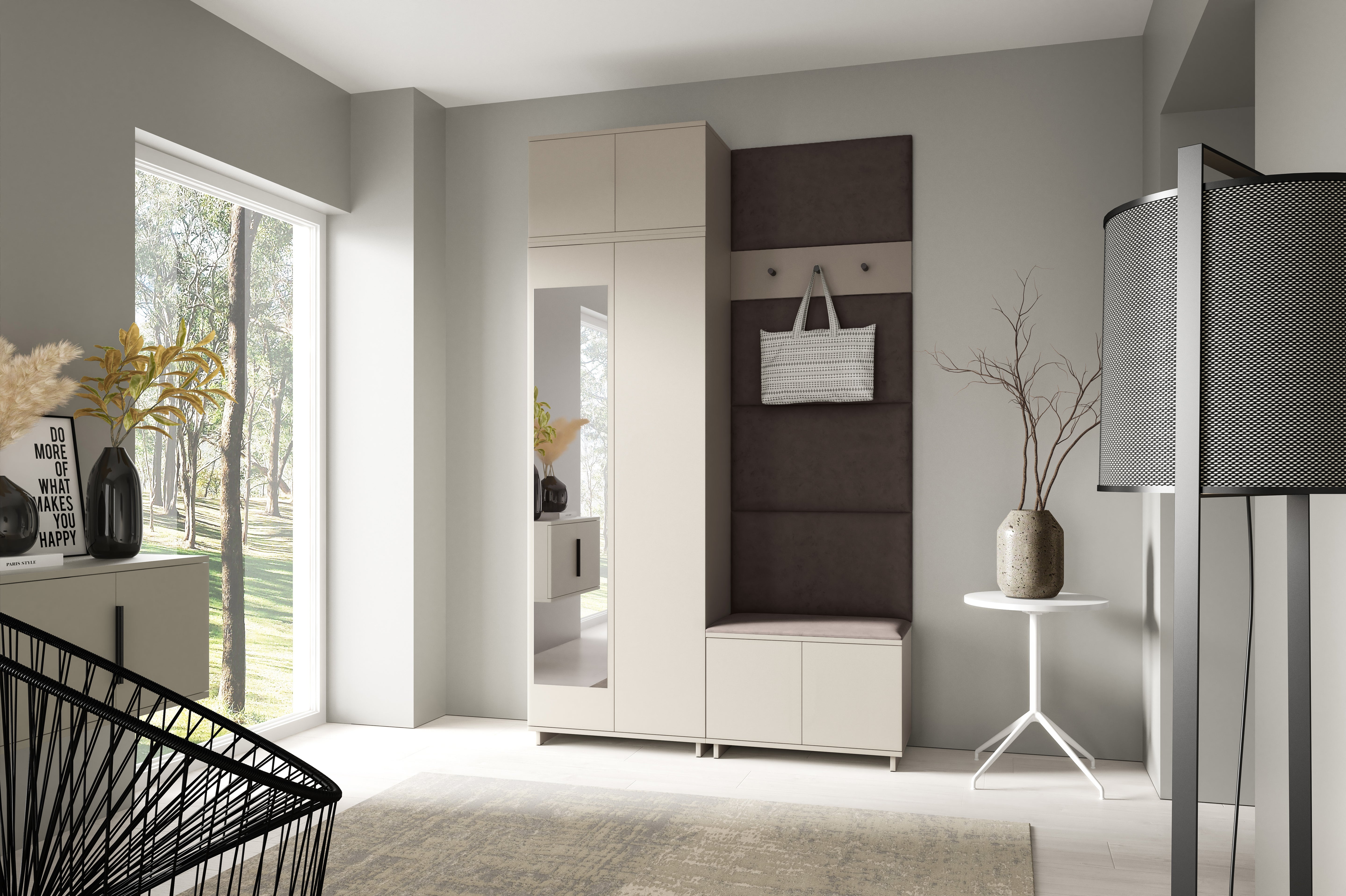 PK Bianco 4 Hallway Wardrobe Set - Dark Brown