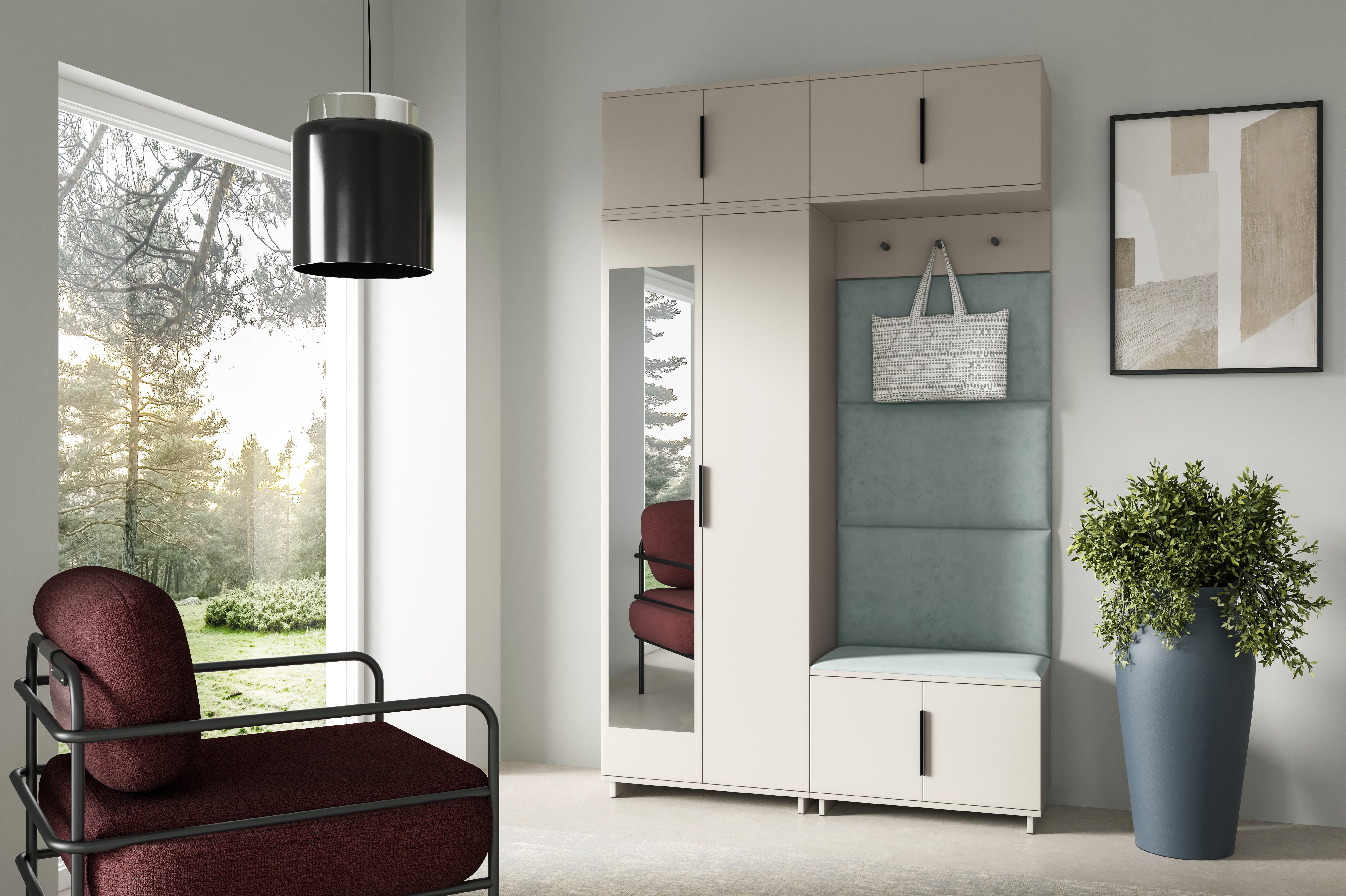 PK Bianco 1 Hallway Wardrobe Set - Aqua