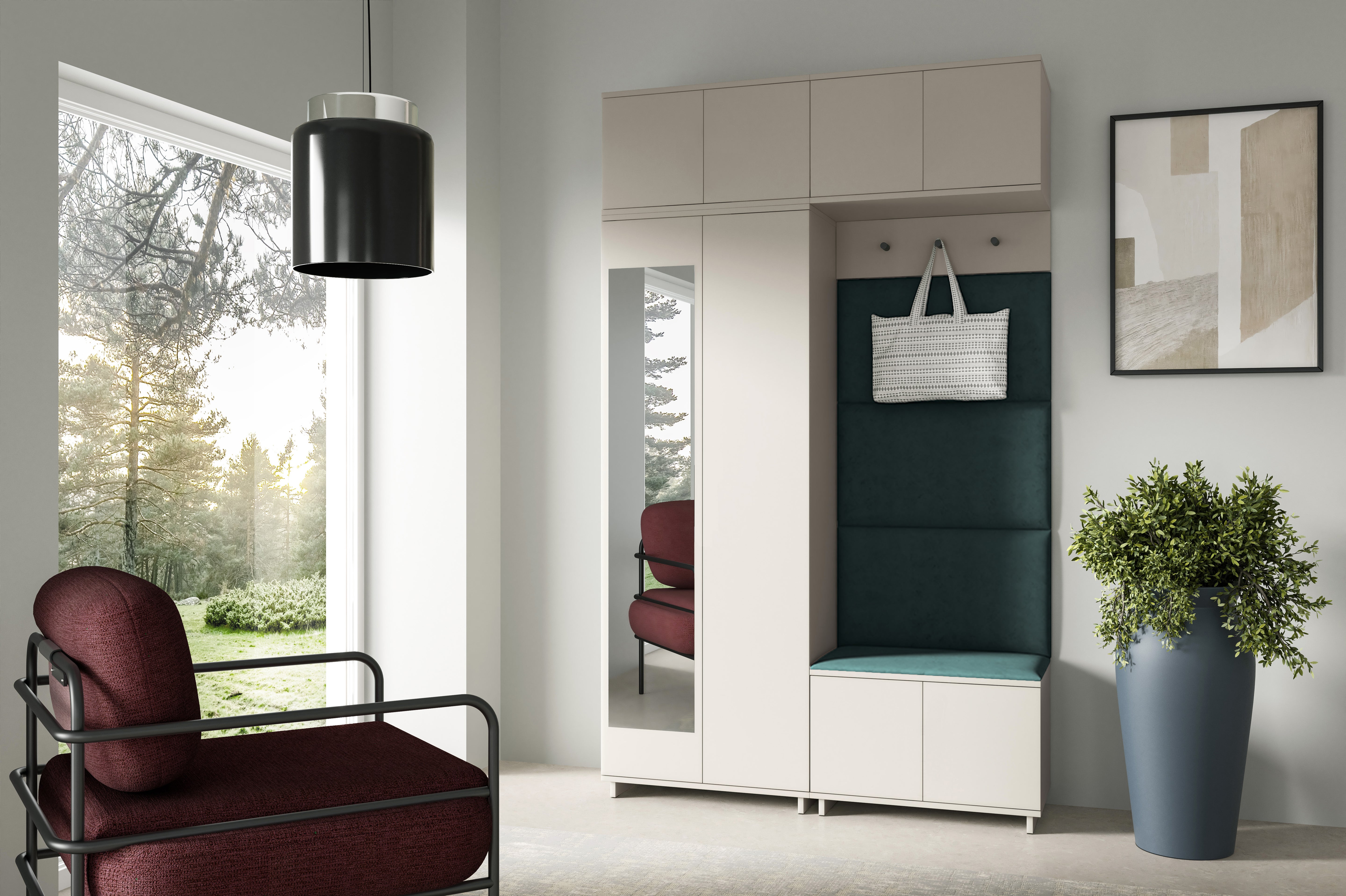 PK Bianco 1 Hallway Wardrobe Set - Bottle Green