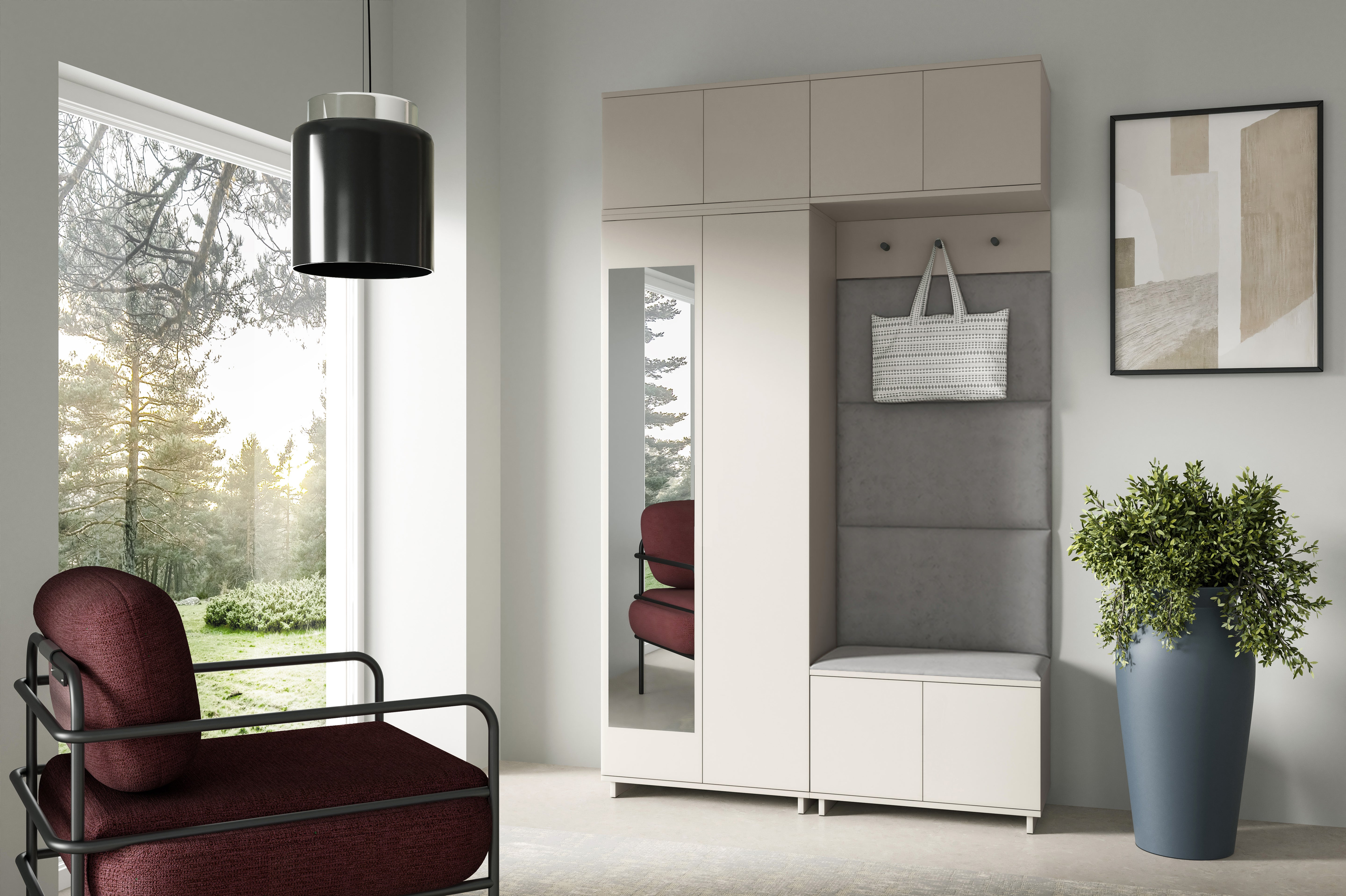 PK Bianco 1 Hallway Wardrobe Set - Ash