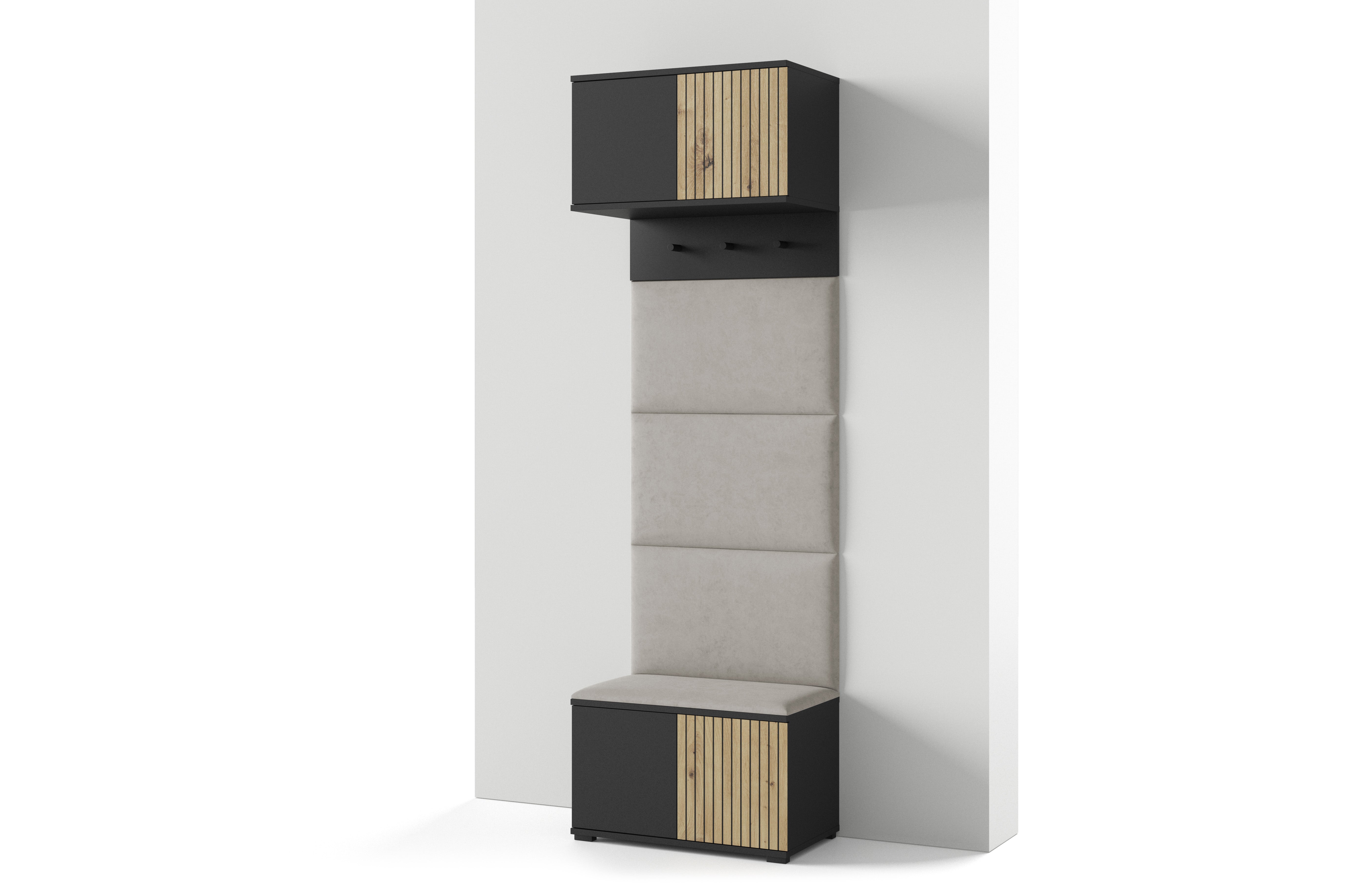 PK Ross 5 Hallway Set – Wall Cabinet, Shoe Cabinet, Coat Rack ...