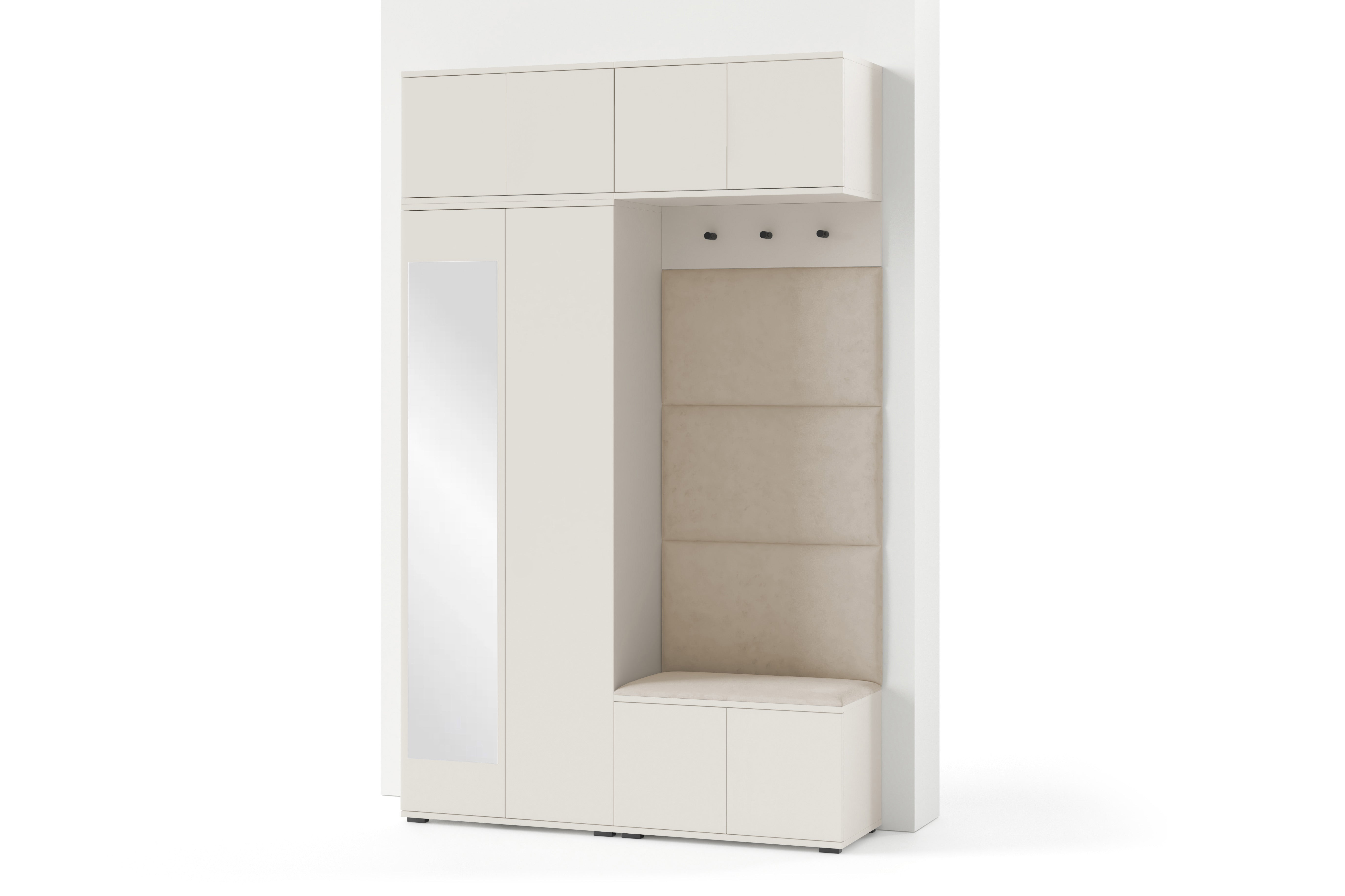PK Bianco 1 Hallway Wardrobe Set -  Upholstered Panels in Various Colours
