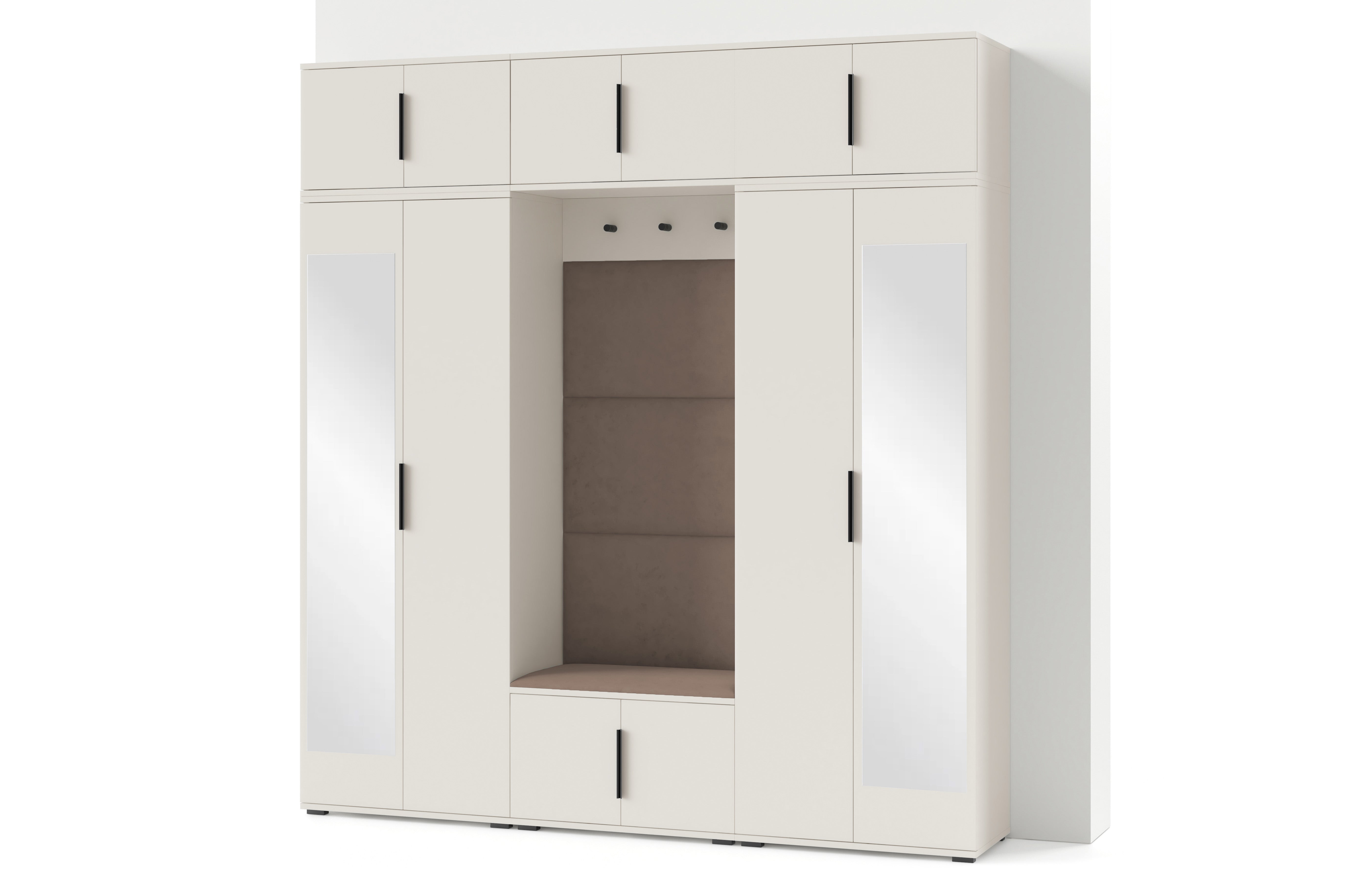 PK Bianco 2 Hallway Wardrobe Set - Upholstered Panels in Various Colours
