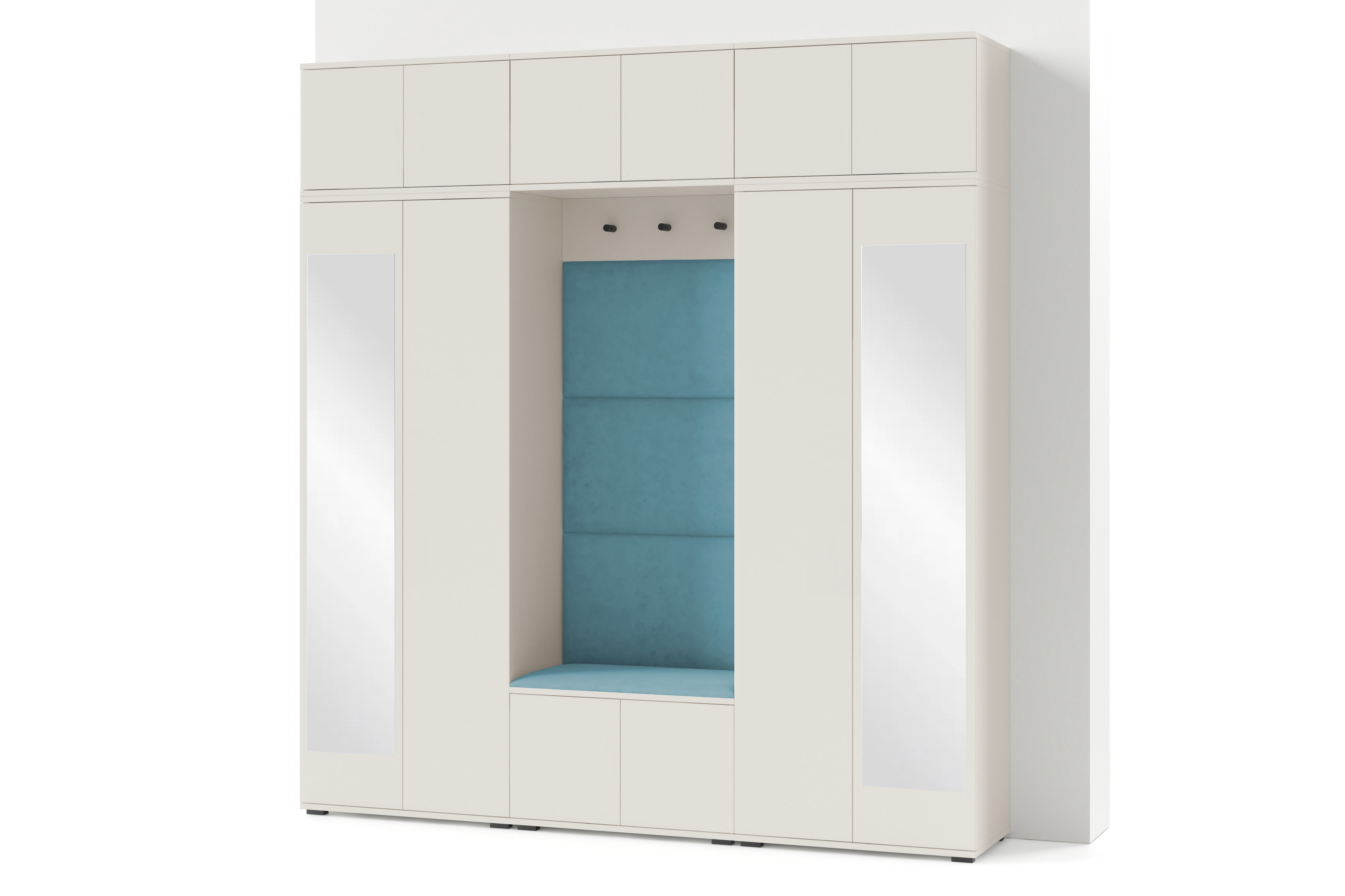 PK Bianco 2 Hallway Wardrobe Set - Upholstered Panels in Various Colours