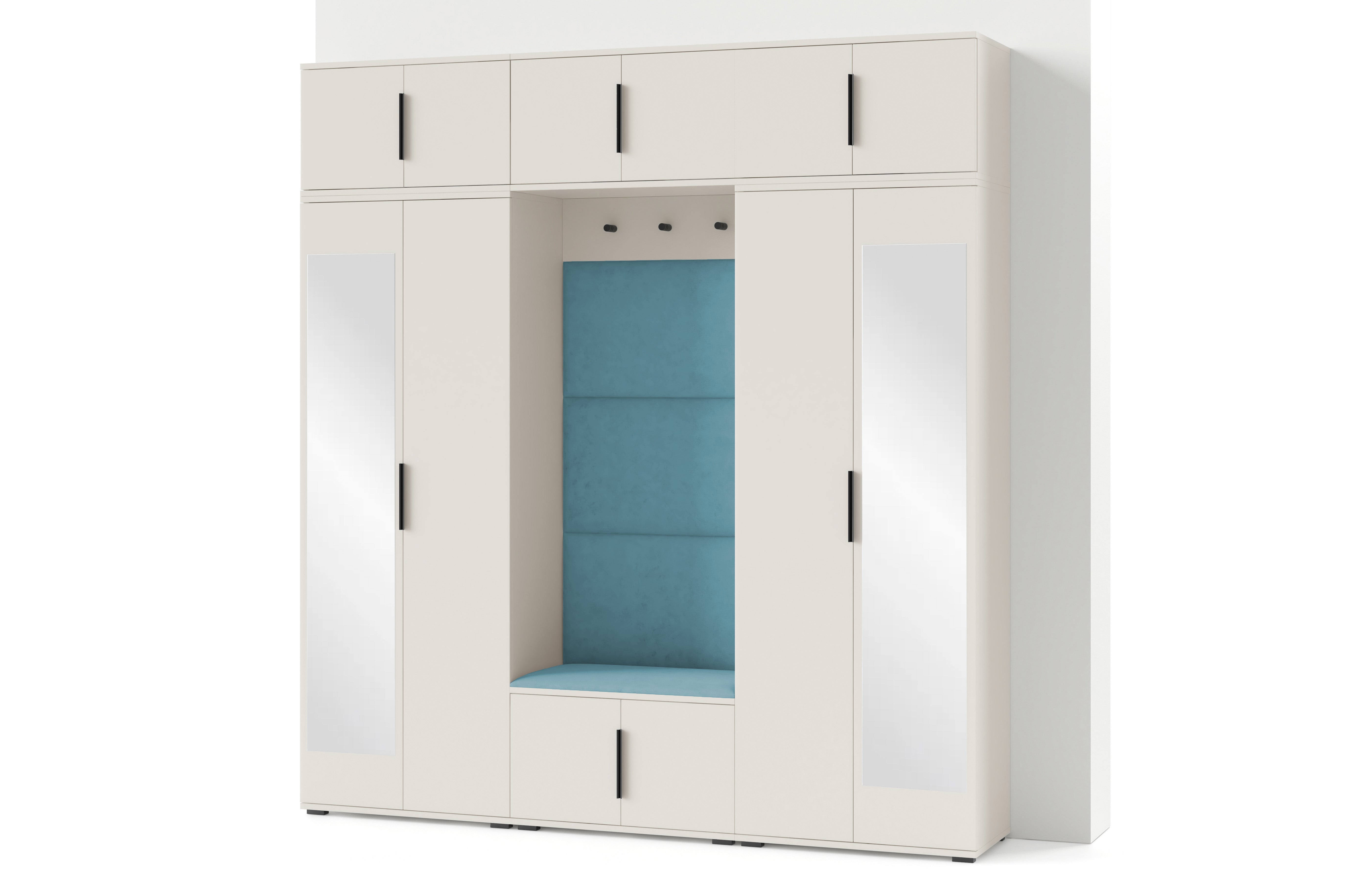 PK Bianco 2 Hallway Wardrobe Set - Upholstered Panels in Various Colours