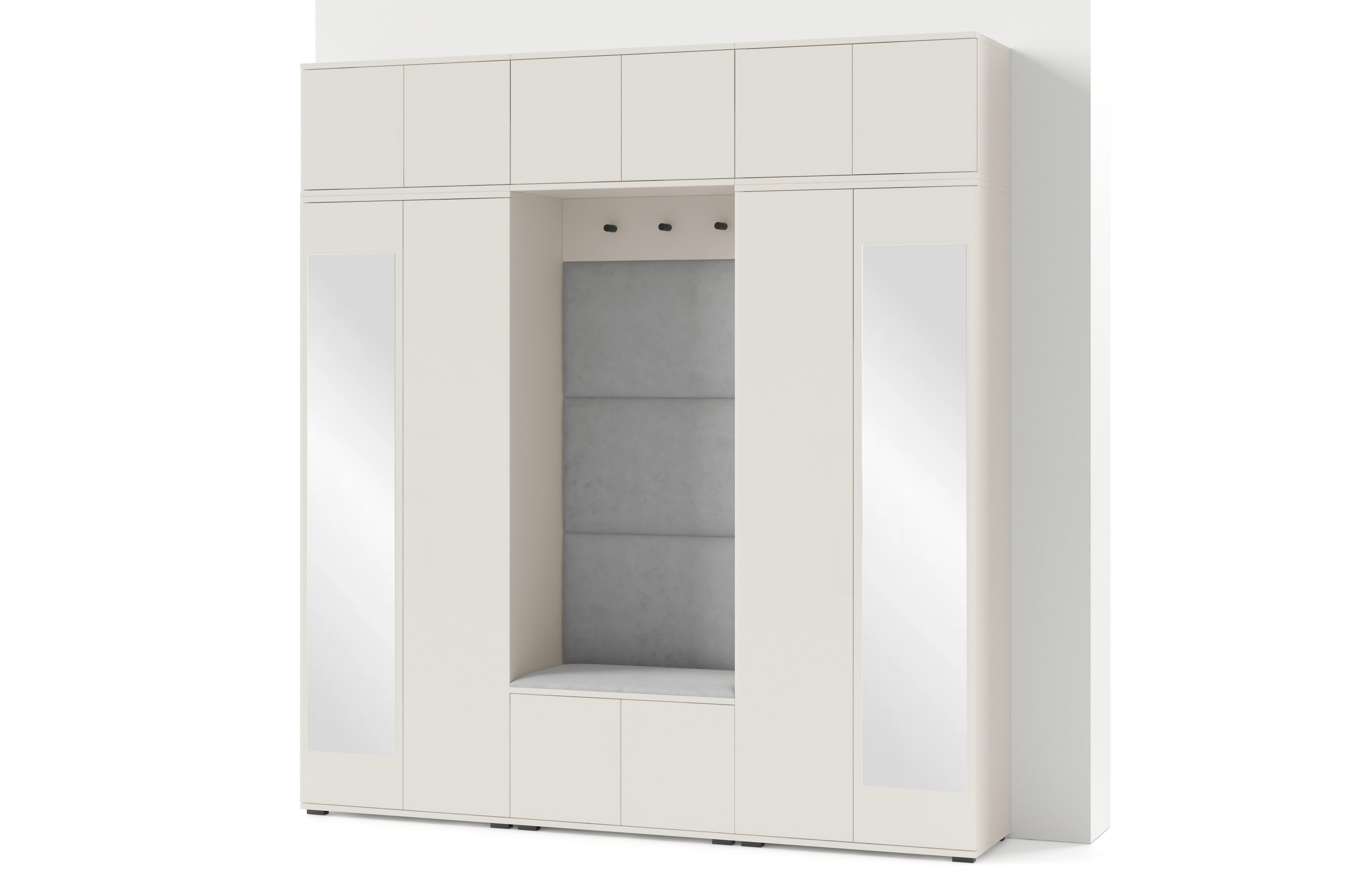 PK Bianco 2 Hallway Wardrobe Set - Upholstered Panels in Various Colours