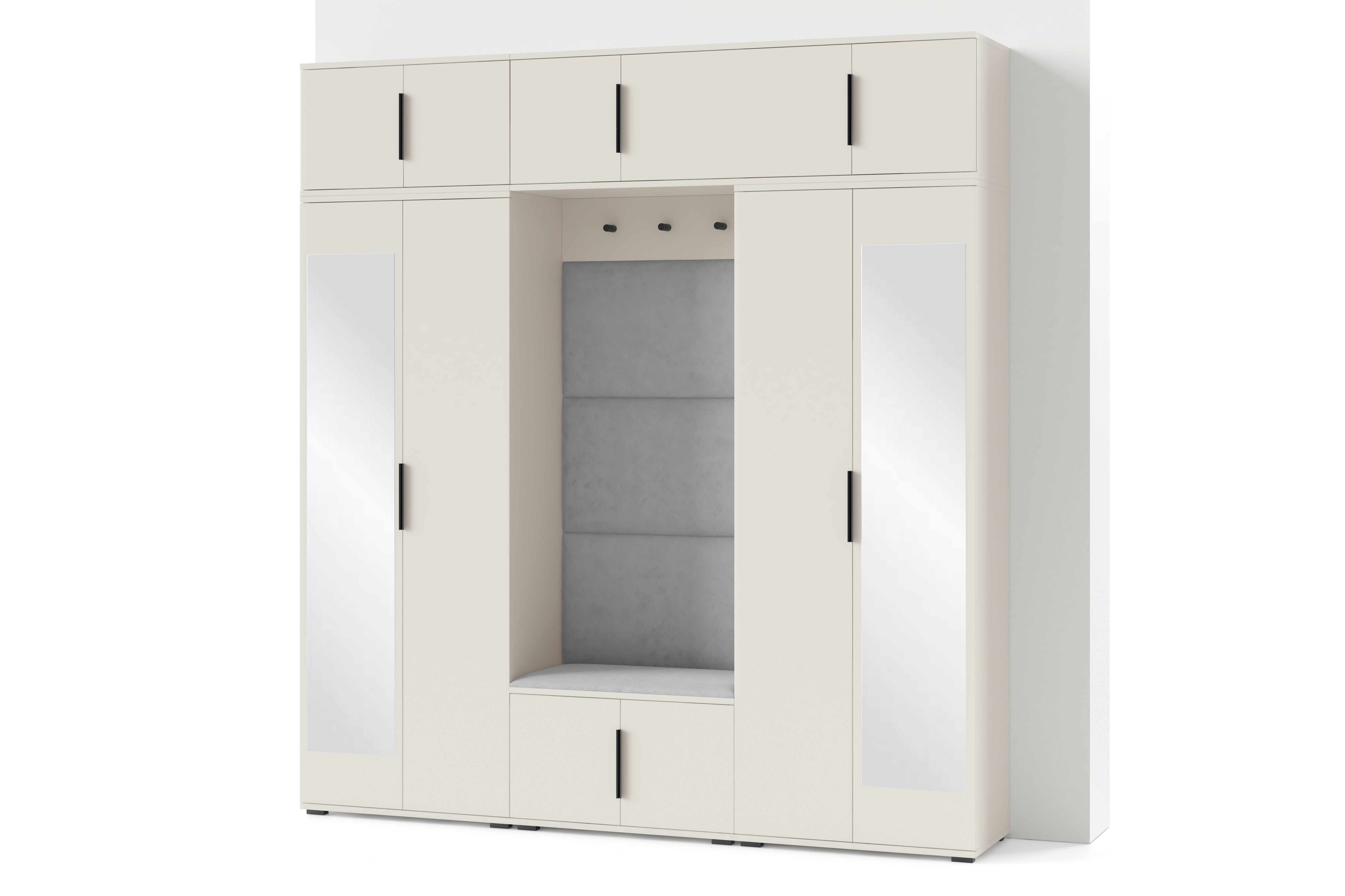 PK Bianco 2 Hallway Wardrobe Set - Upholstered Panels in Various Colours