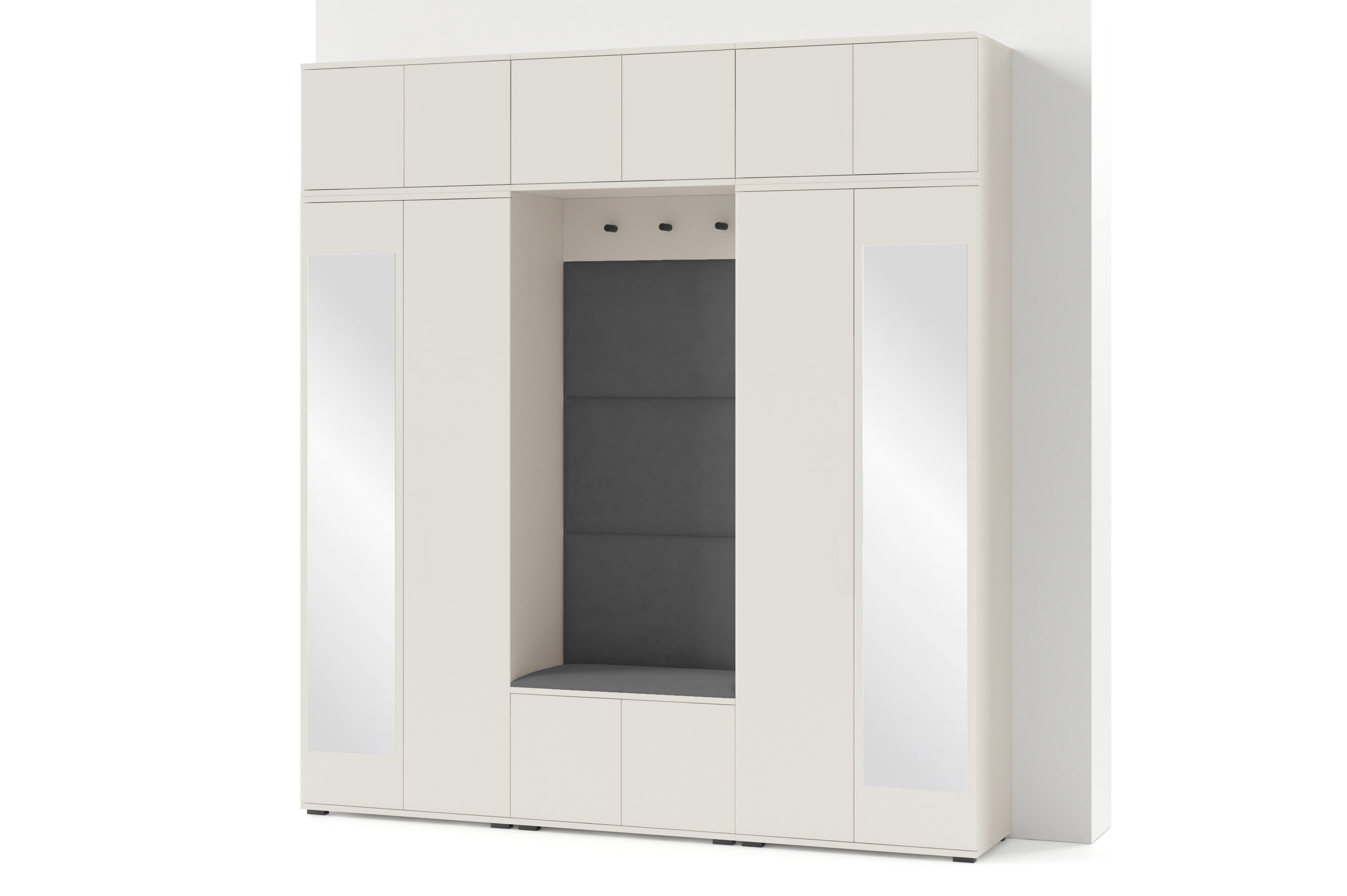 PK Bianco 2 Hallway Wardrobe Set - Upholstered Panels in Various Colours