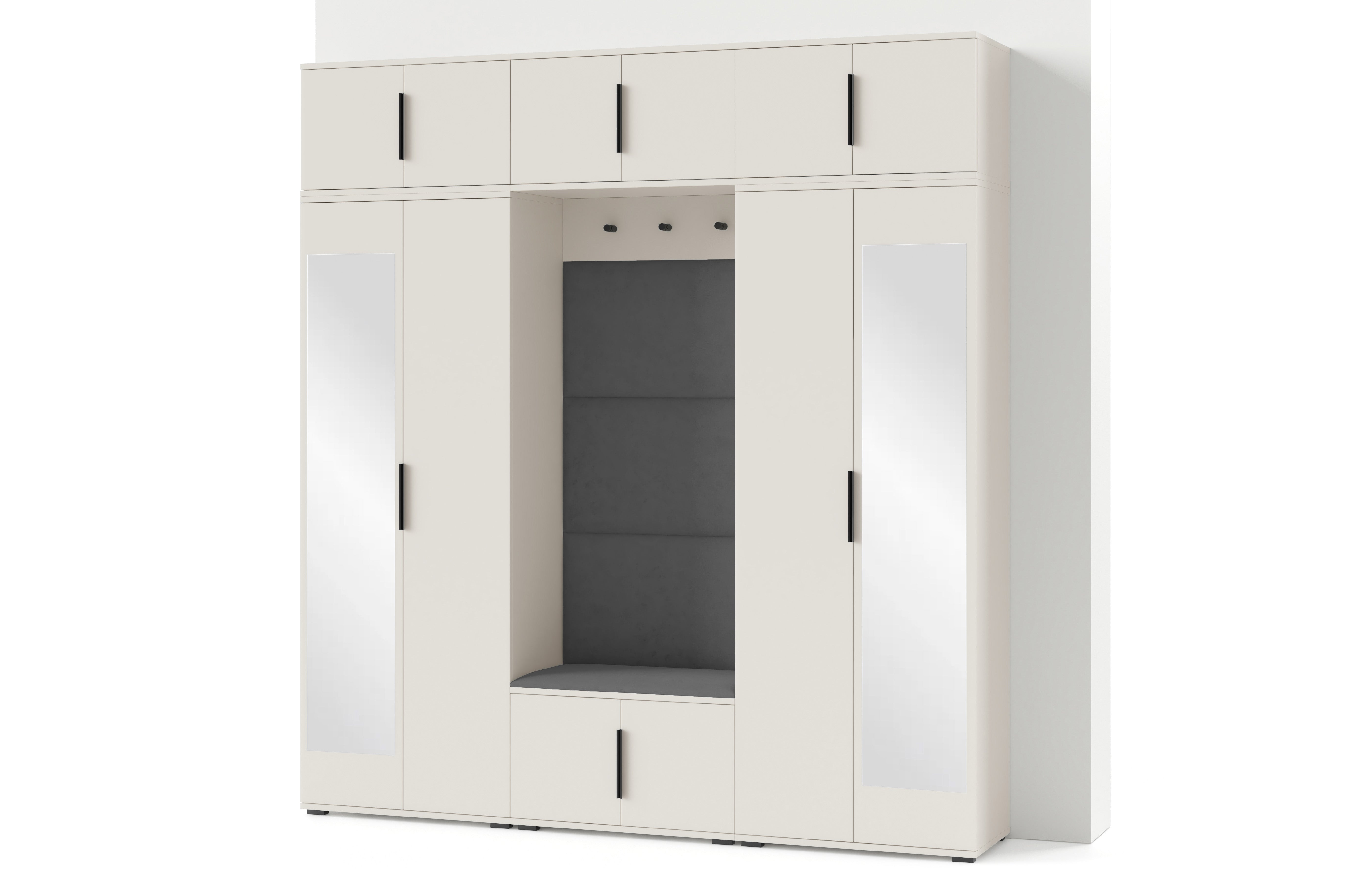 PK Bianco 2 Hallway Wardrobe Set - Upholstered Panels in Various Colours
