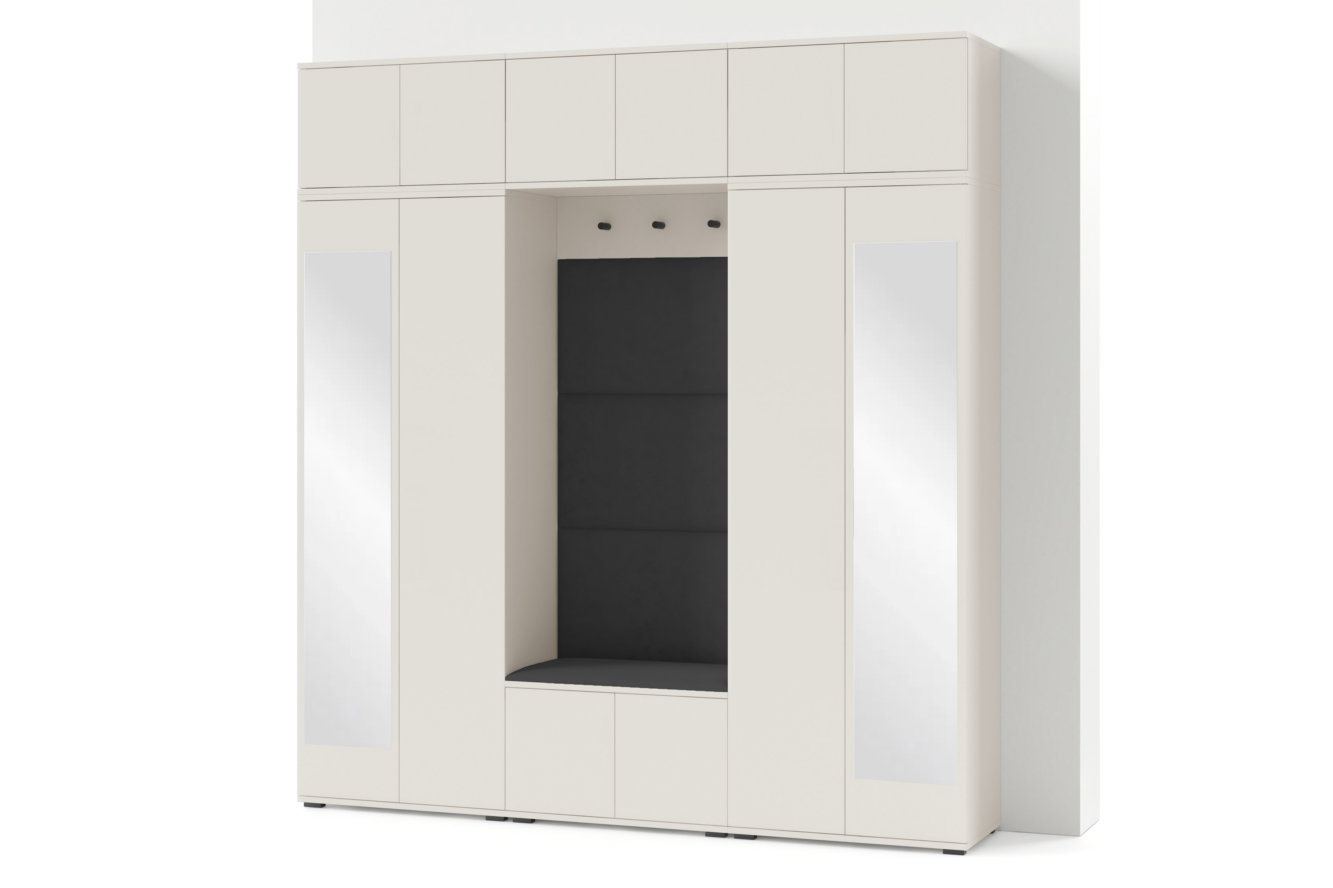 PK Bianco 2 Hallway Wardrobe Set - Upholstered Panels in Various Colours