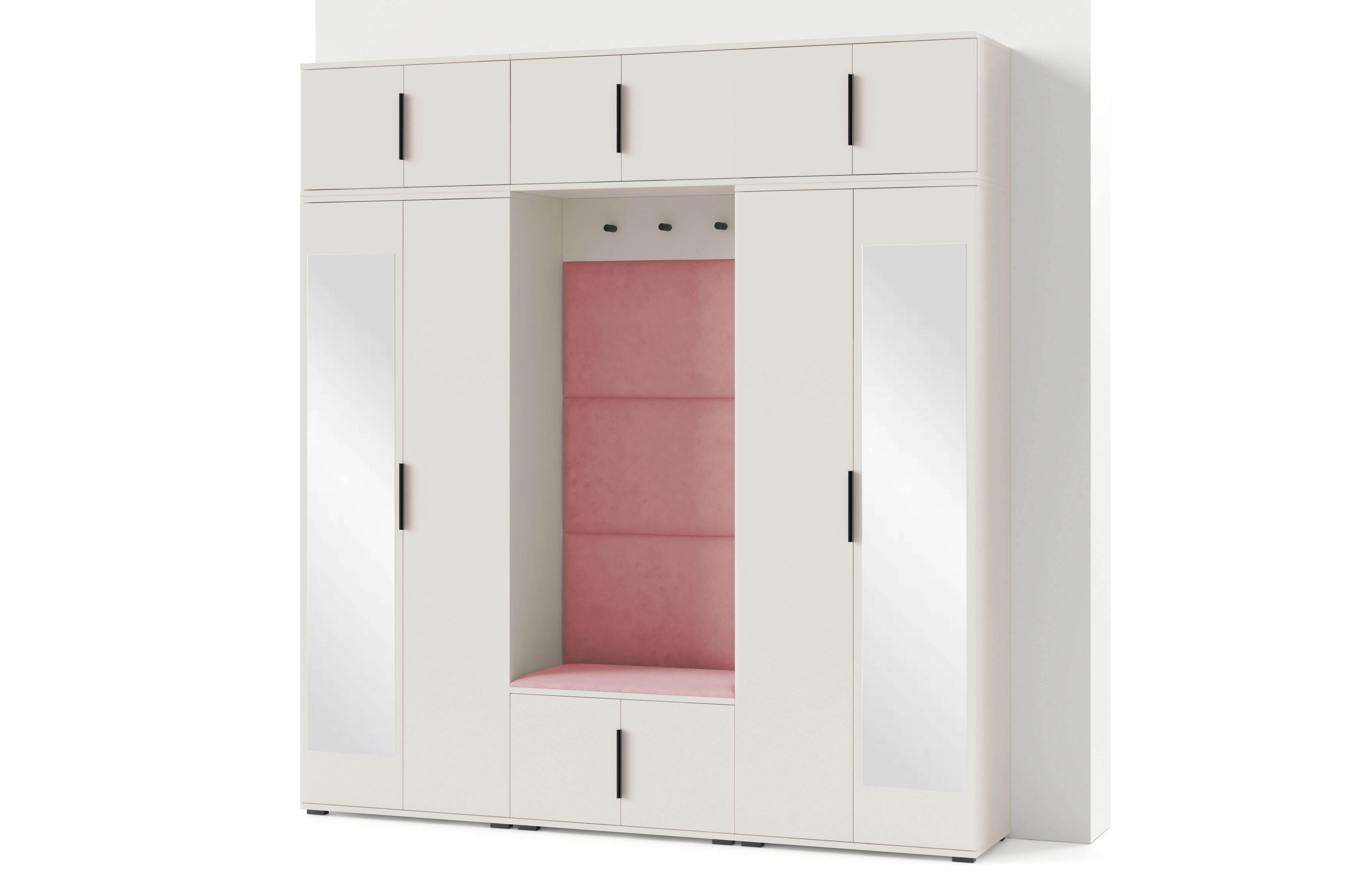 PK Bianco 2 Hallway Wardrobe Set - Upholstered Panels in Various Colours
