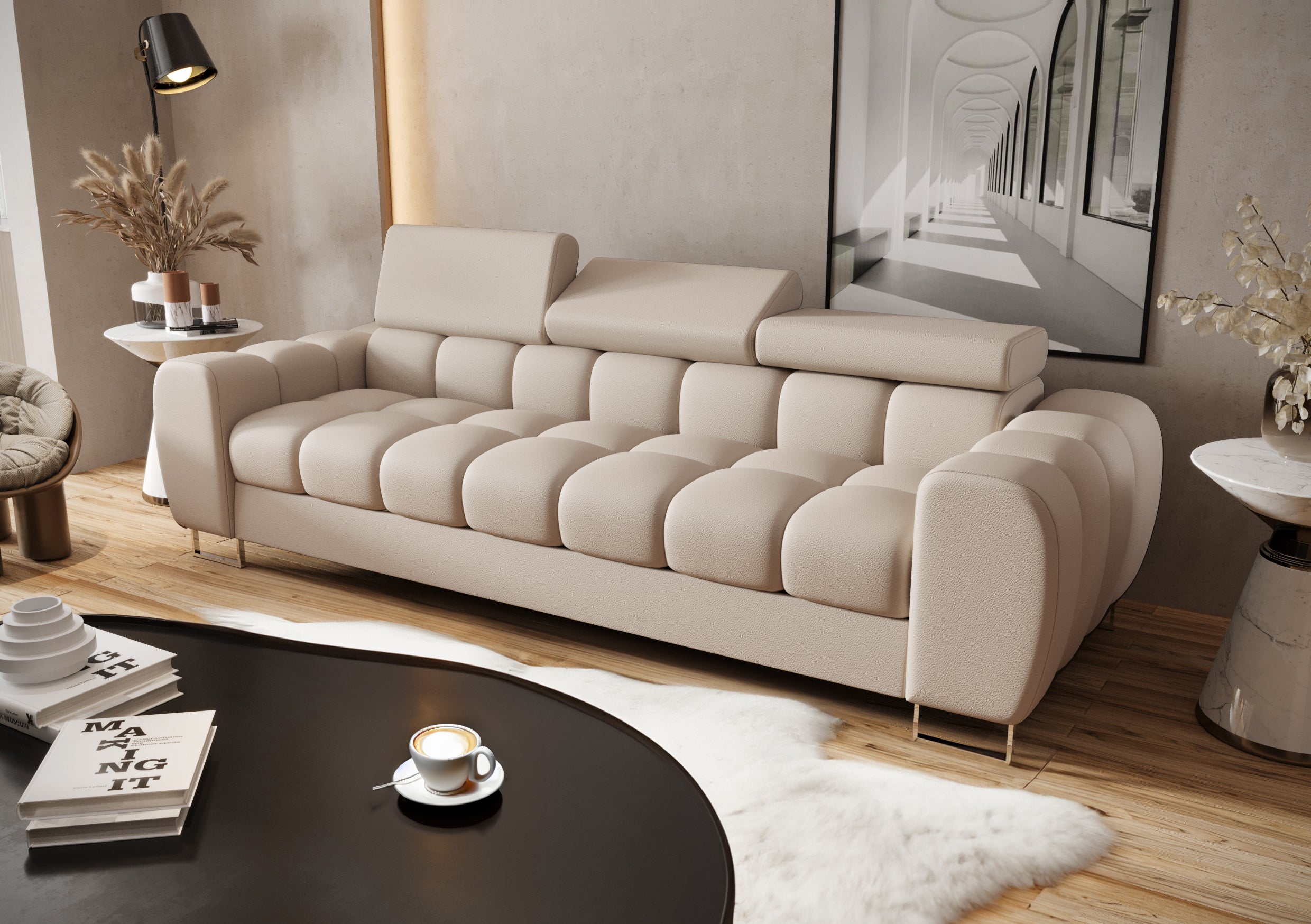 Aspen III 265 cm Three-Seater Sofa – Available in Various Colors and Fabrics