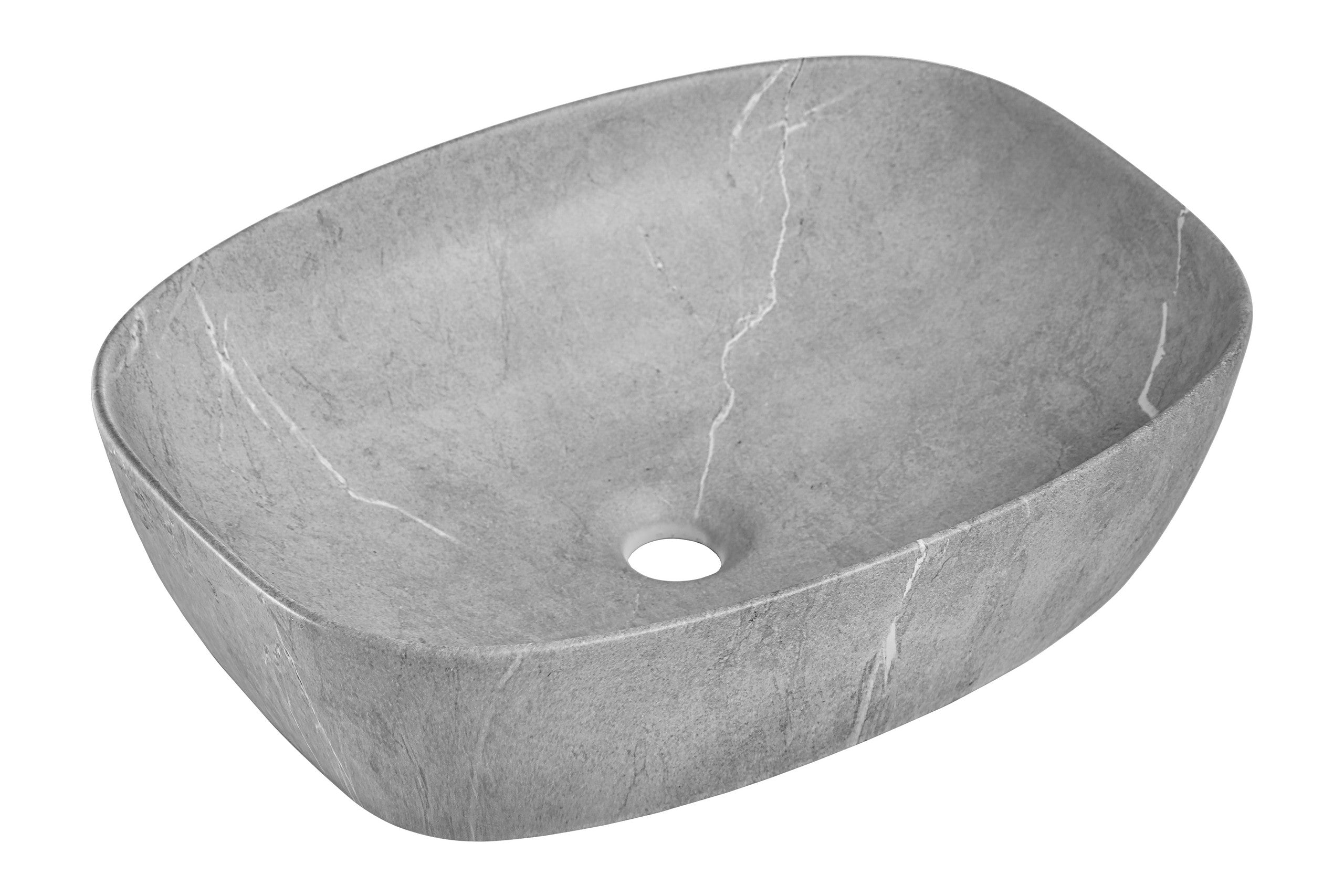 Anna Grey Marble Countertop Basin – Matt Finish, 50.5 cm