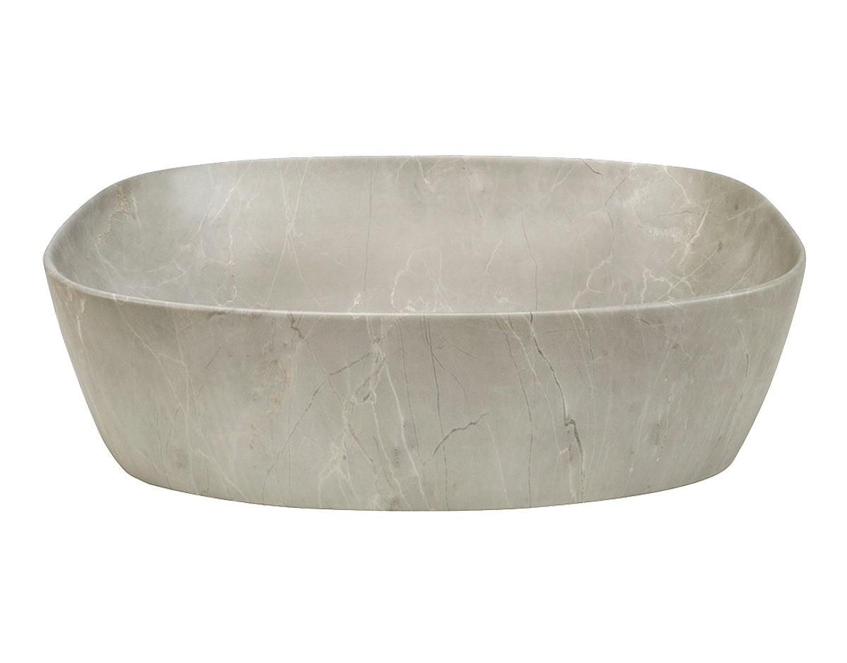 Anna Dark Beige Marble Countertop Basin – Matt Finish, 50.5 cm