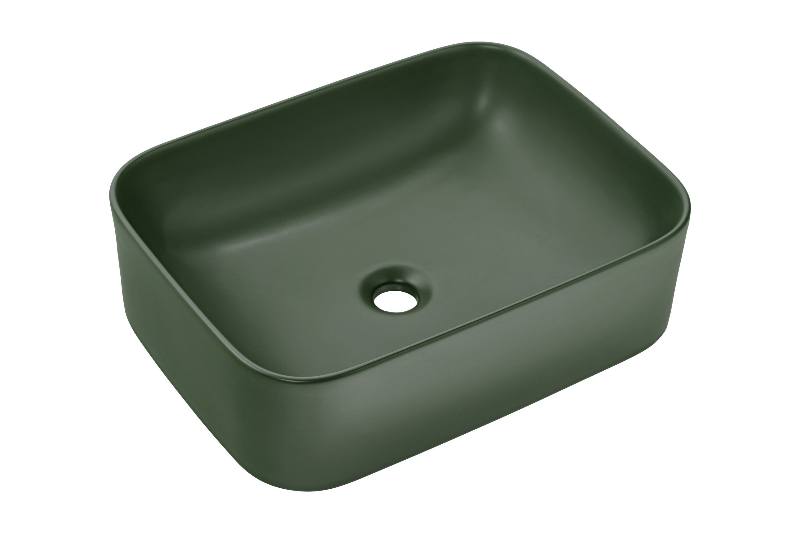 Kama Countertop Basin – Matt Forest Green, 50.5 cm