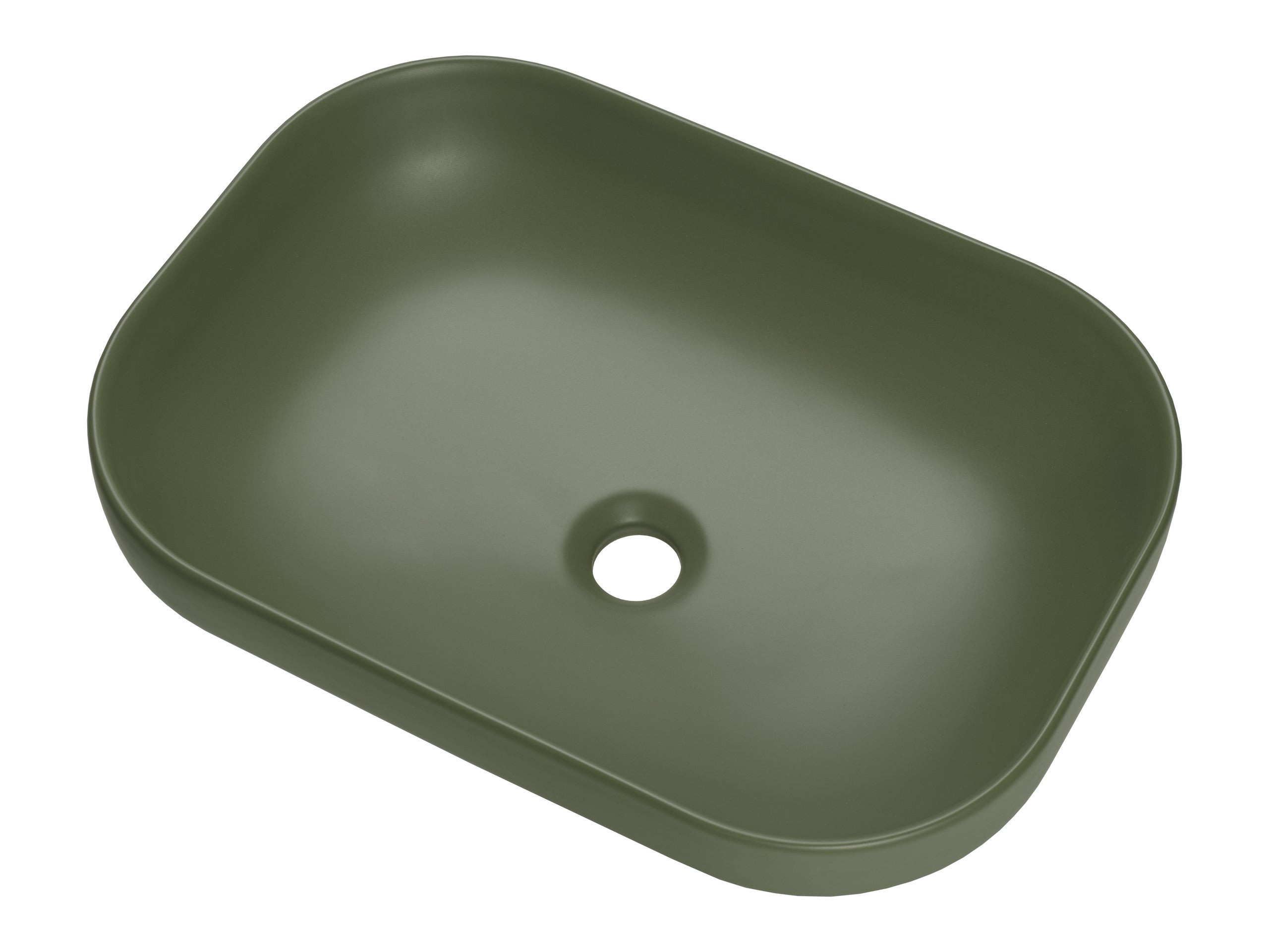 Neli Countertop Basin – Matt Forest Green, 61 x 38 cm