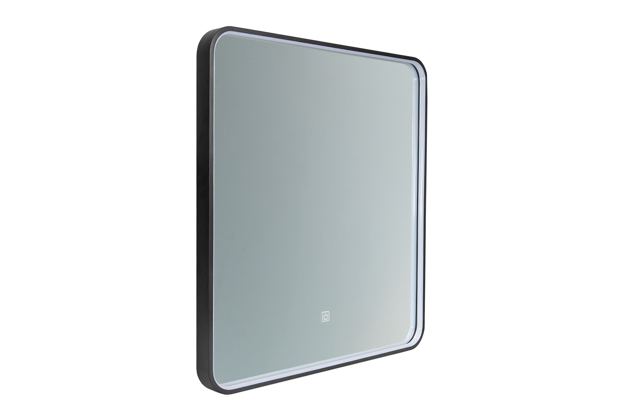 Vega LU LED 60 – Rectangular LED Bathroom Mirror with Black Frame, 60 × 65 cm