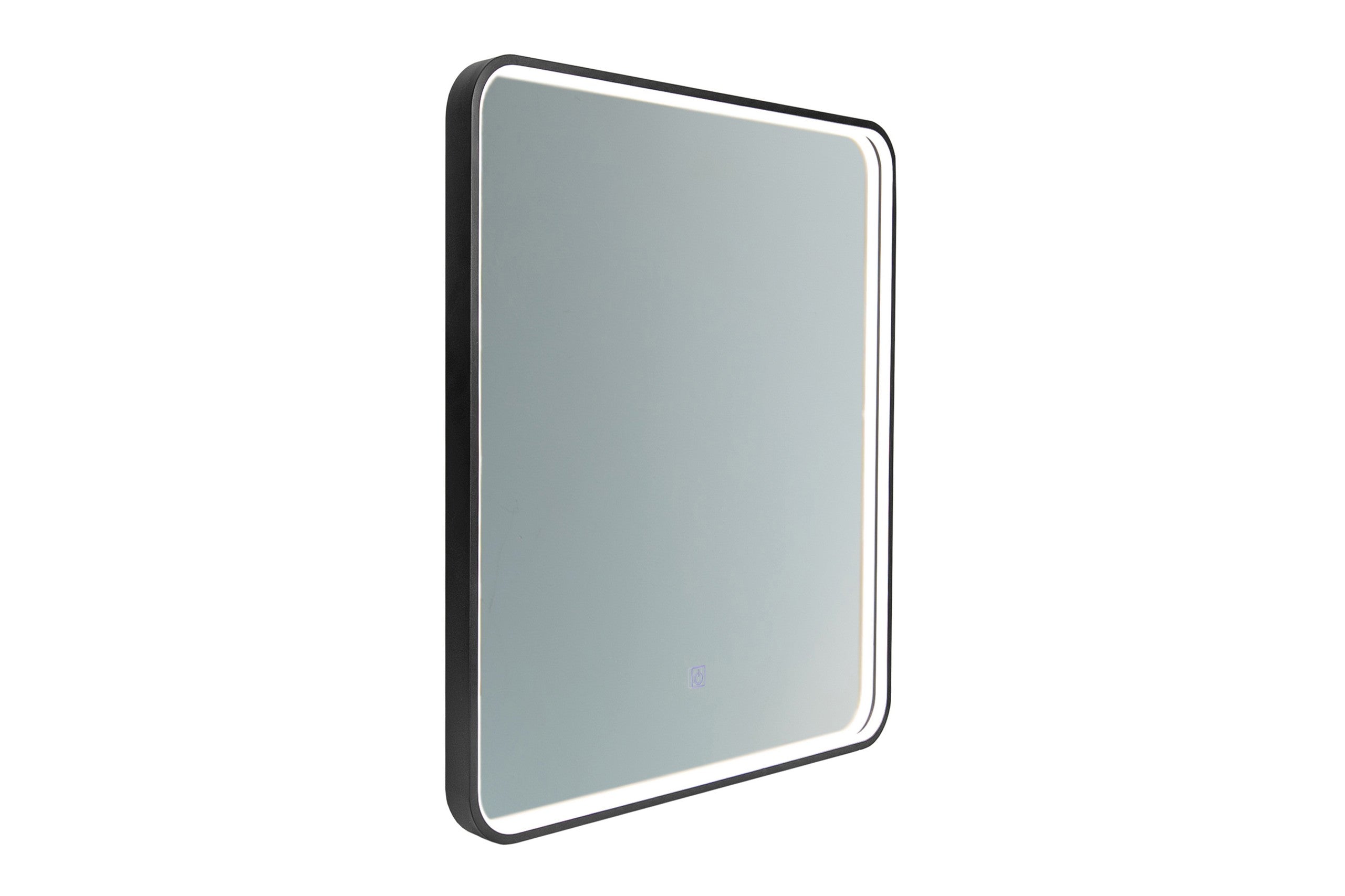 Vega LU LED 65 – Rectangular LED Bathroom Mirror with Black Frame, 65 × 80 cm
