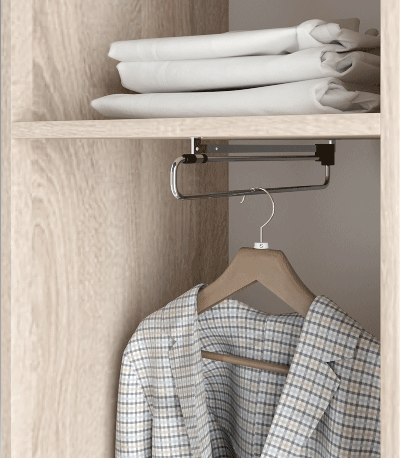 PK Emi 27 Hallway Wardrobe Aristan Oak/Black  - Upholstered Panels in Various Colours