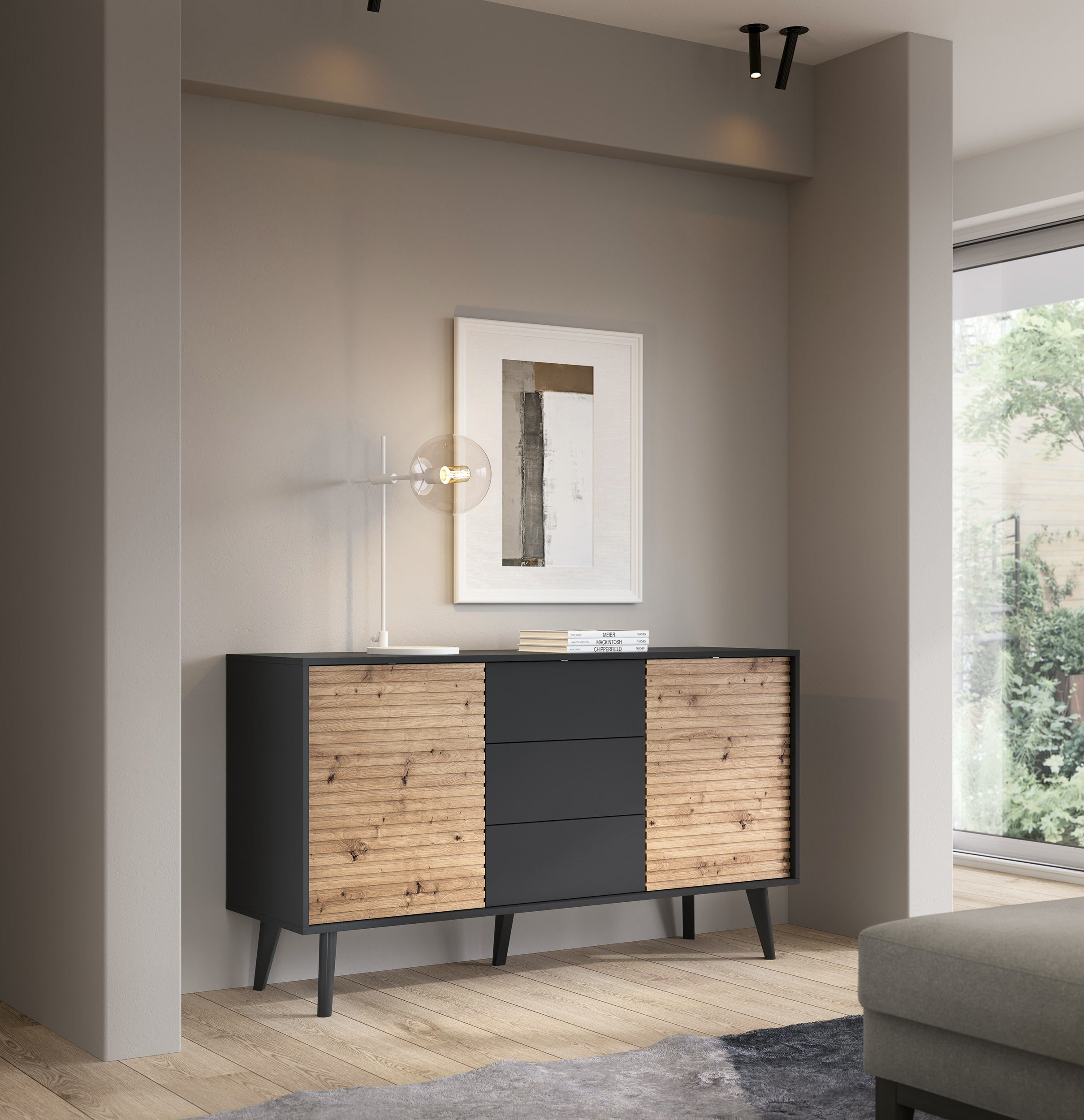 Willow Chest of Drawers  - Two Push to Open System Doors and Three Drawers