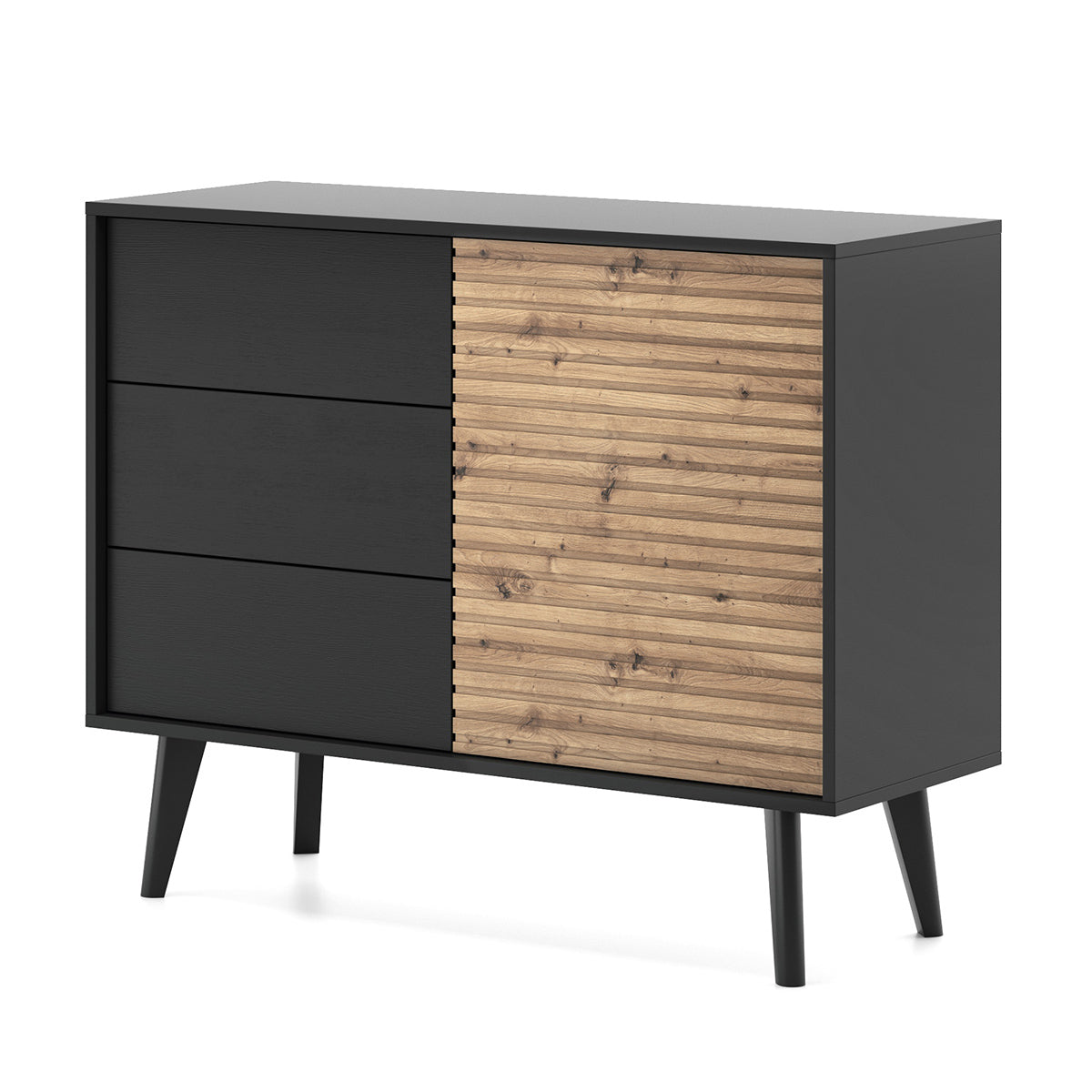 Willow Chest of Drawers  - Scandic Style whit One Push to Open System Doors and Three Drawers