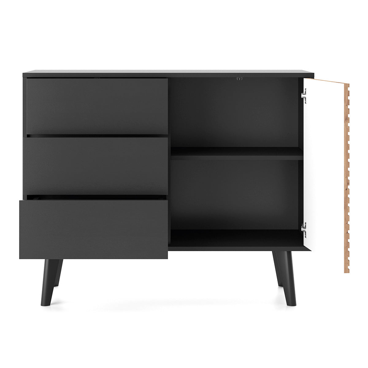 Willow Chest of Drawers  - Scandic Style whit One Push to Open System Doors and Three Drawers