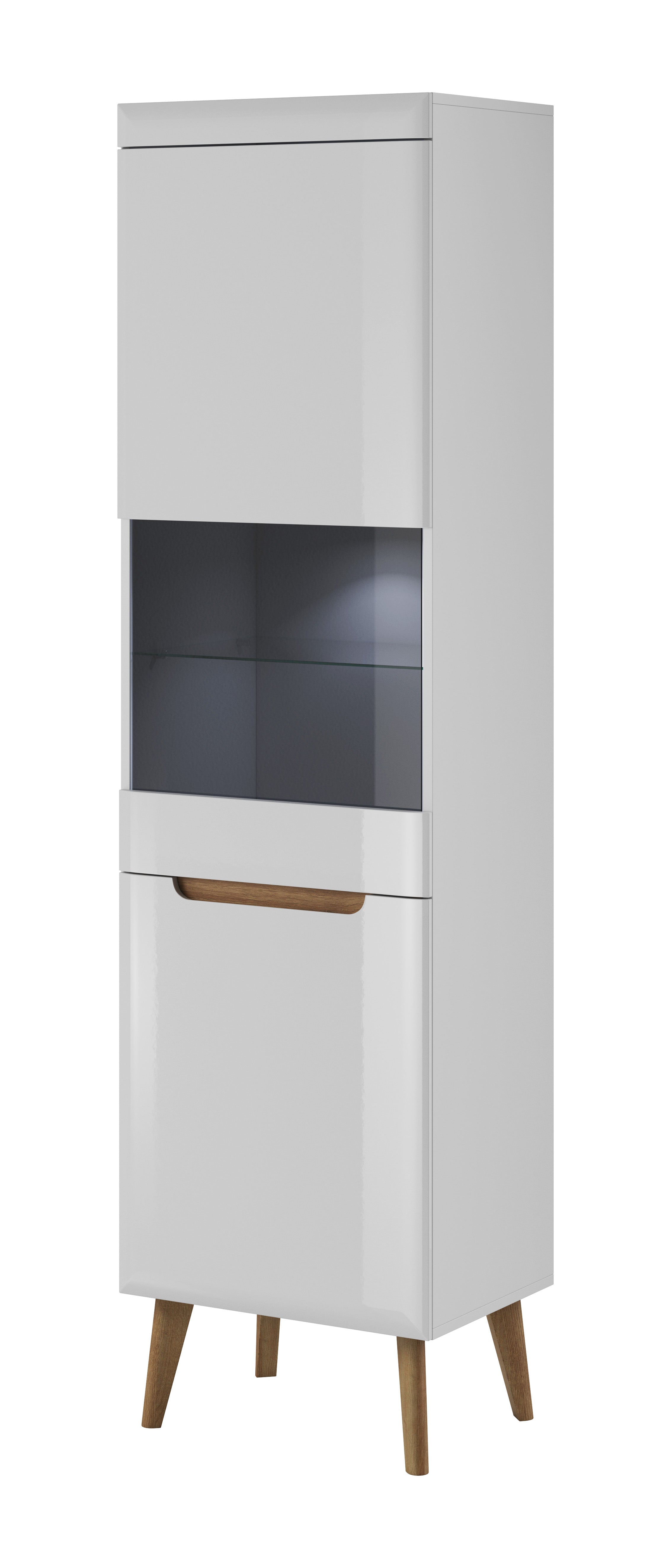 Nordi Cabinet Display Tall White- Scandic style