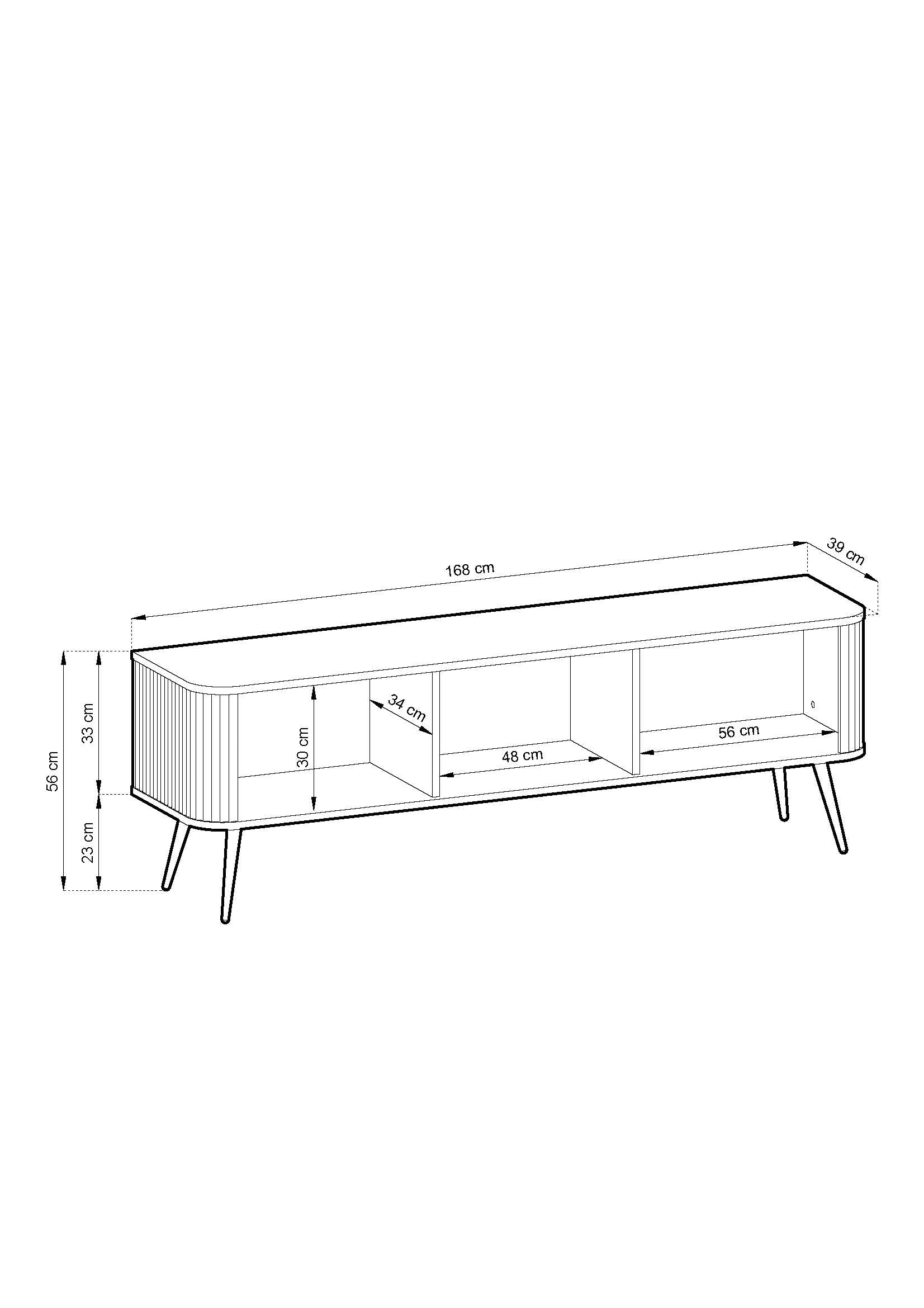 Zova TV Stand Black - Modern Design and Functionality in One TV Cabinet