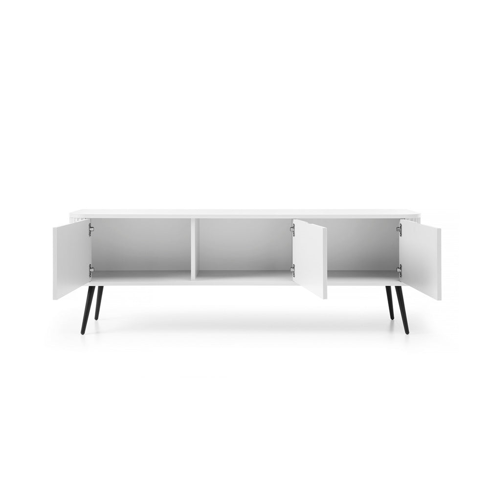 ZOVA TV Stand - Modern Design and Functionality in One TV Cabinet #color_White with black legs