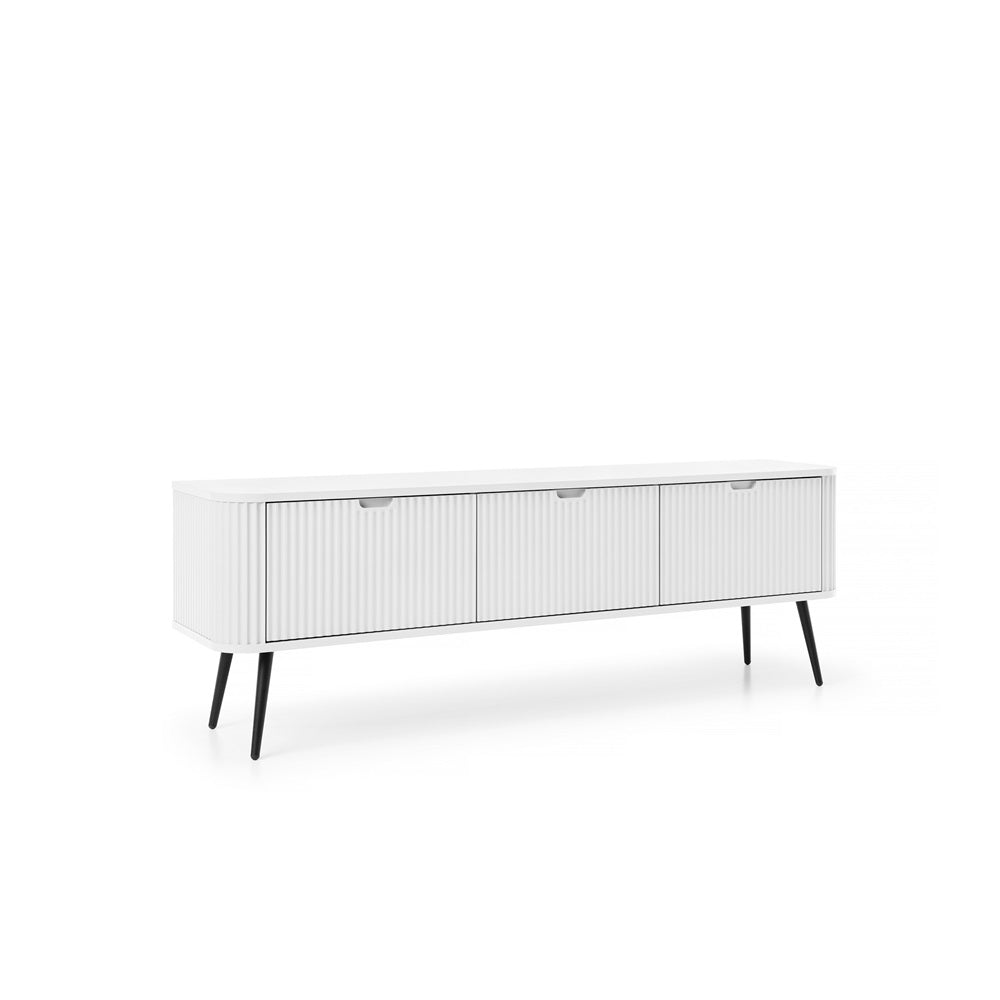 ZOVA TV Stand - Modern Design and Functionality in One TV Cabinet #color_White with black legs