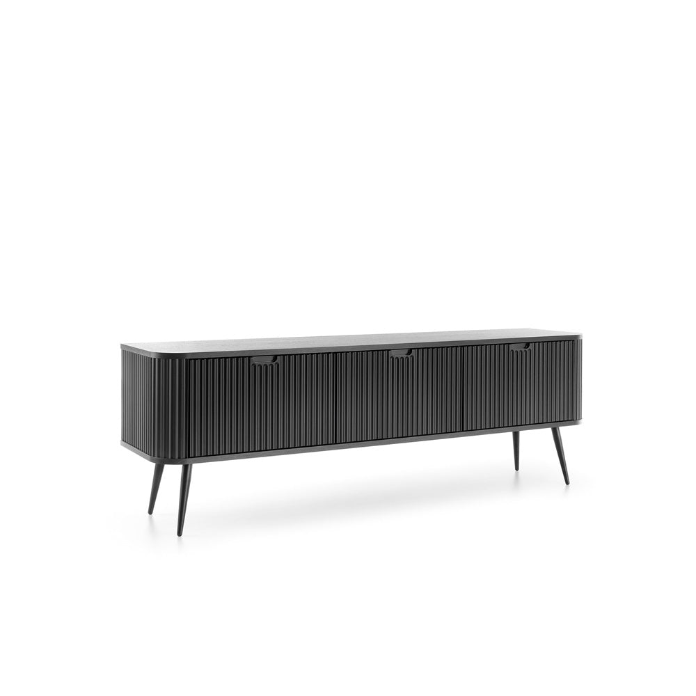 ZOVA TV Stand - Modern Design and Functionality in One TV Cabinet #color_Black with black legs