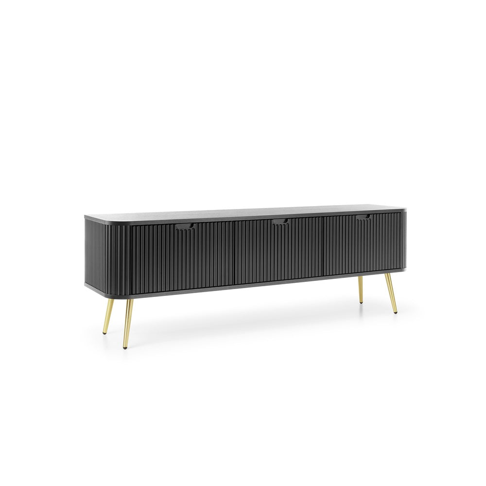 ZOVA TV Stand - Modern Design and Functionality in One TV Cabinet #color_Black with gold legs