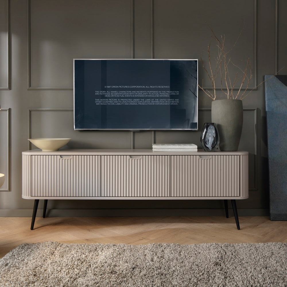 ZOVA TV Stand - Modern Design and Functionality in One TV Cabinet #color_Cashmere with black legs