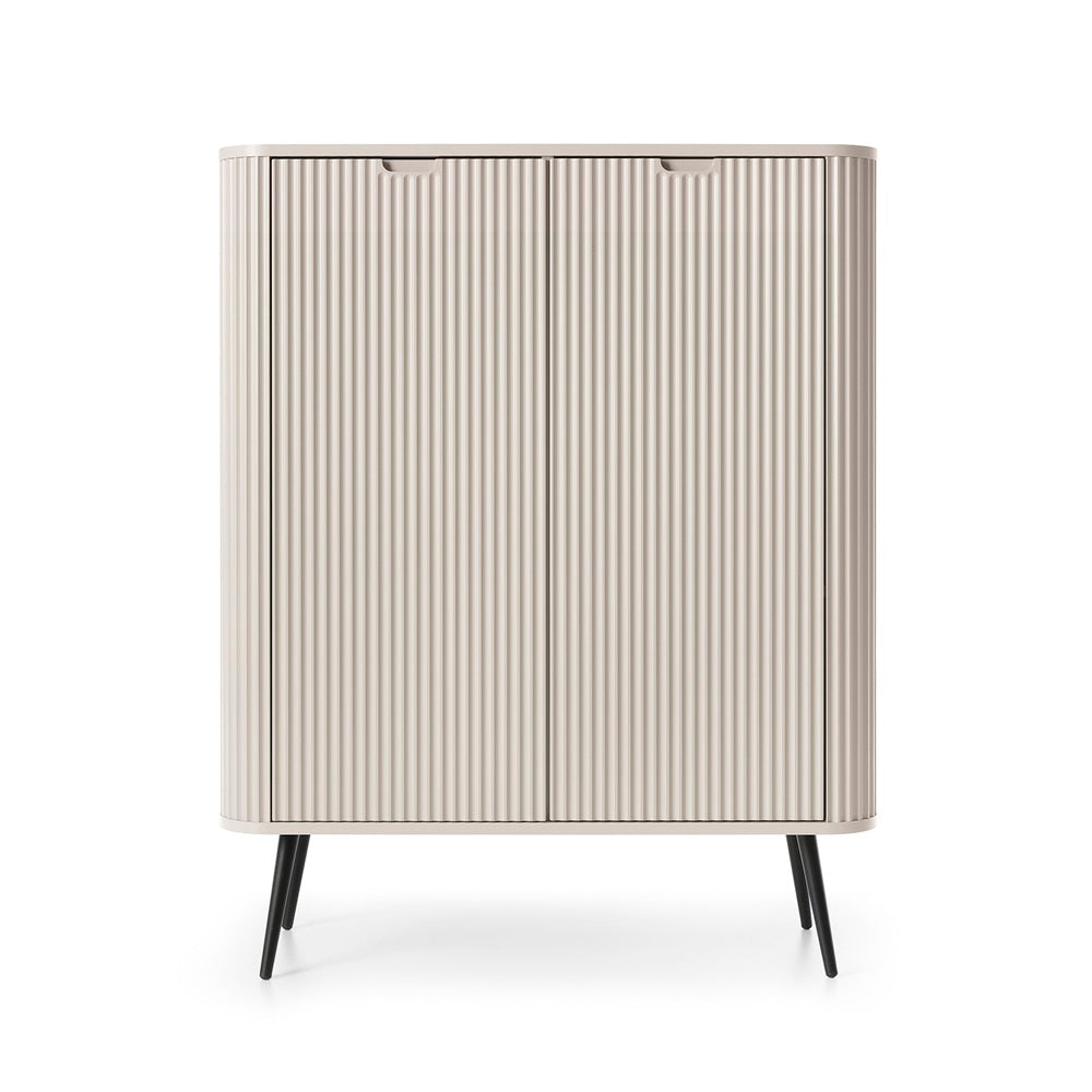 ZOVA Chest of Drawers with Two Doors #color_Cashmere with black legs