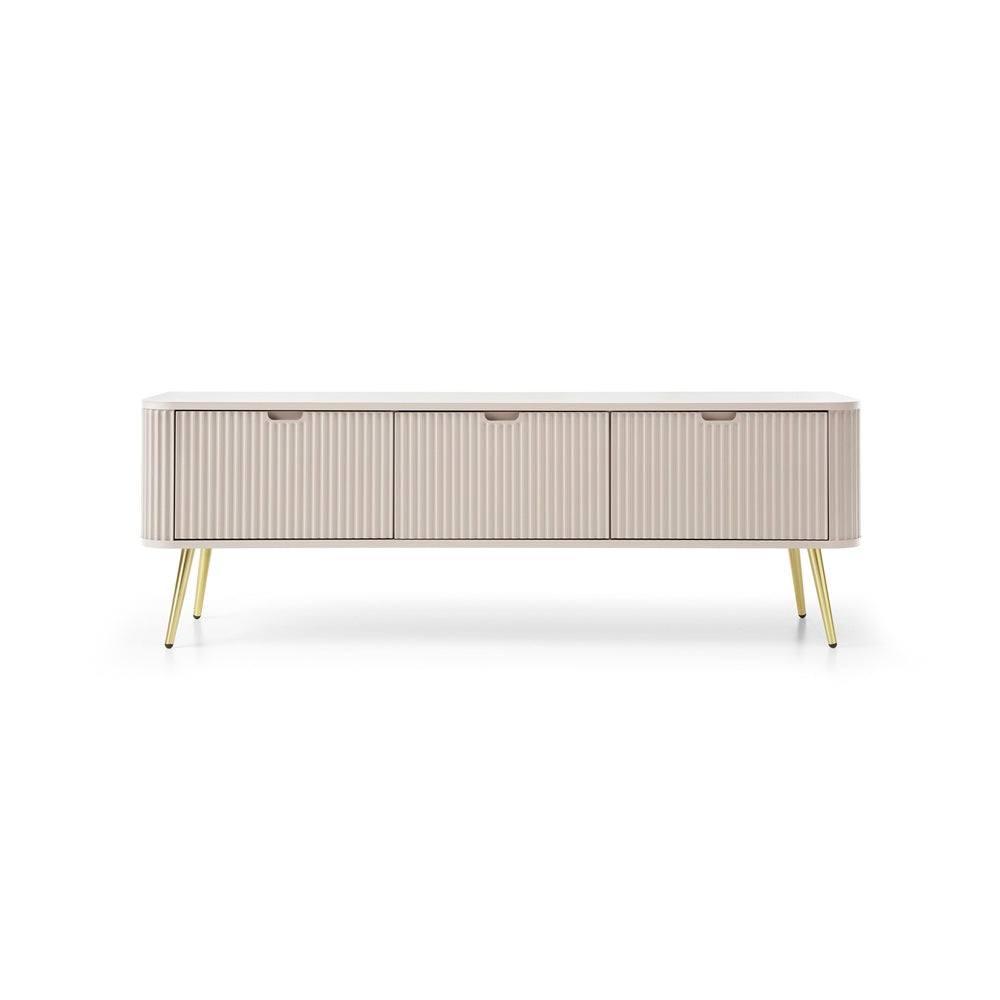 ZOVA TV Stand - Modern Design and Functionality in One TV Cabinet #color_Cashmere with gold legs