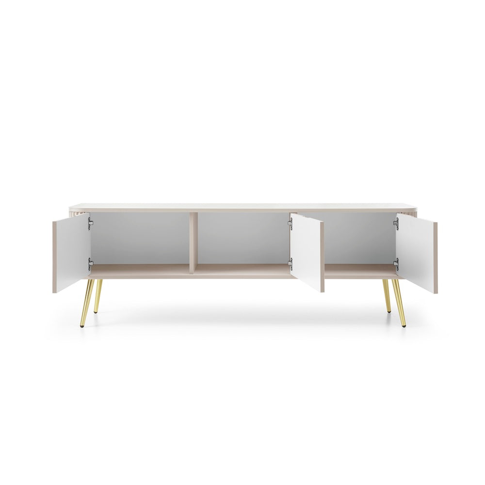 ZOVA TV Stand - Modern Design and Functionality in One TV Cabinet #color_Cashmere with gold legs