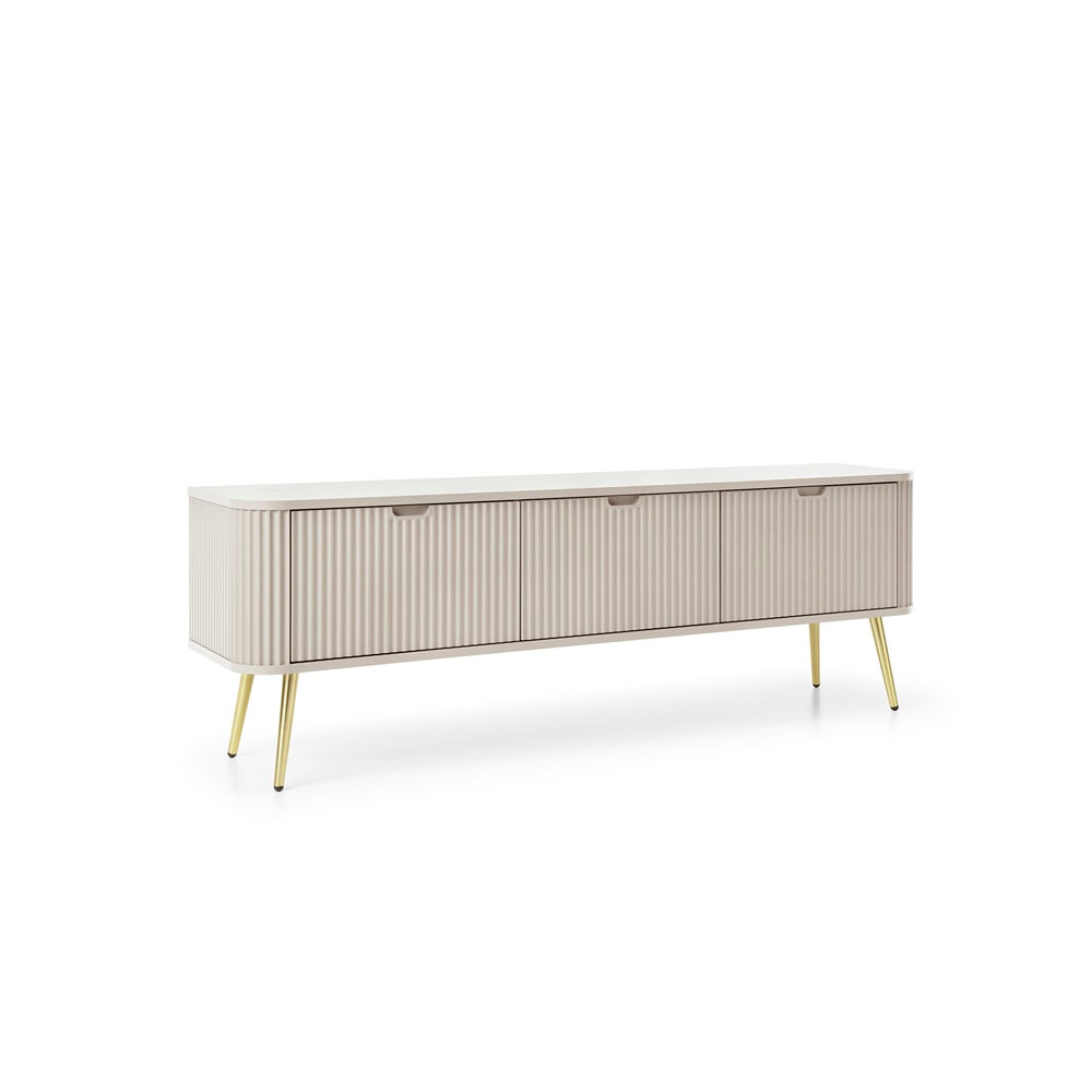 ZOVA TV Stand - Modern Design and Functionality in One TV Cabinet #color_Cashmere with gold legs