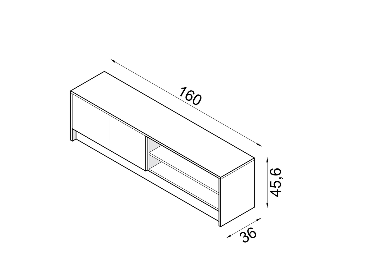 Genius TV Unit – Two-Tone Finish, 160 cm
