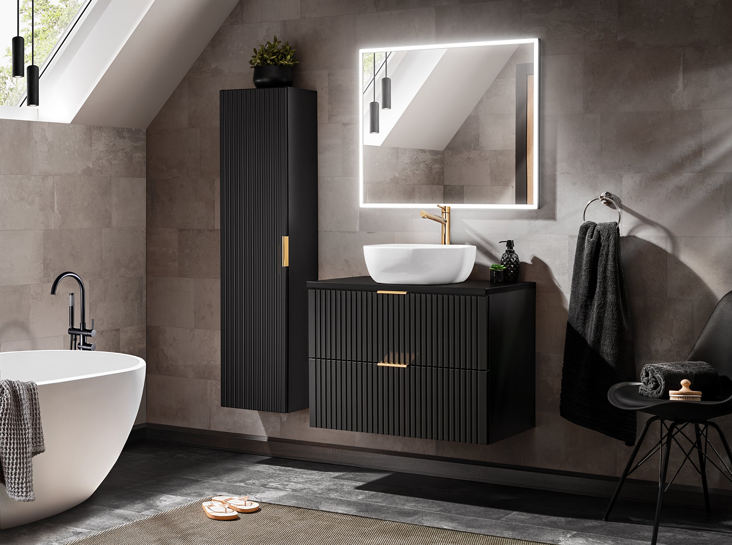 Adel Black Vanity Unit Set 40 / 60 / 80 cm – Configure Your Bathroom