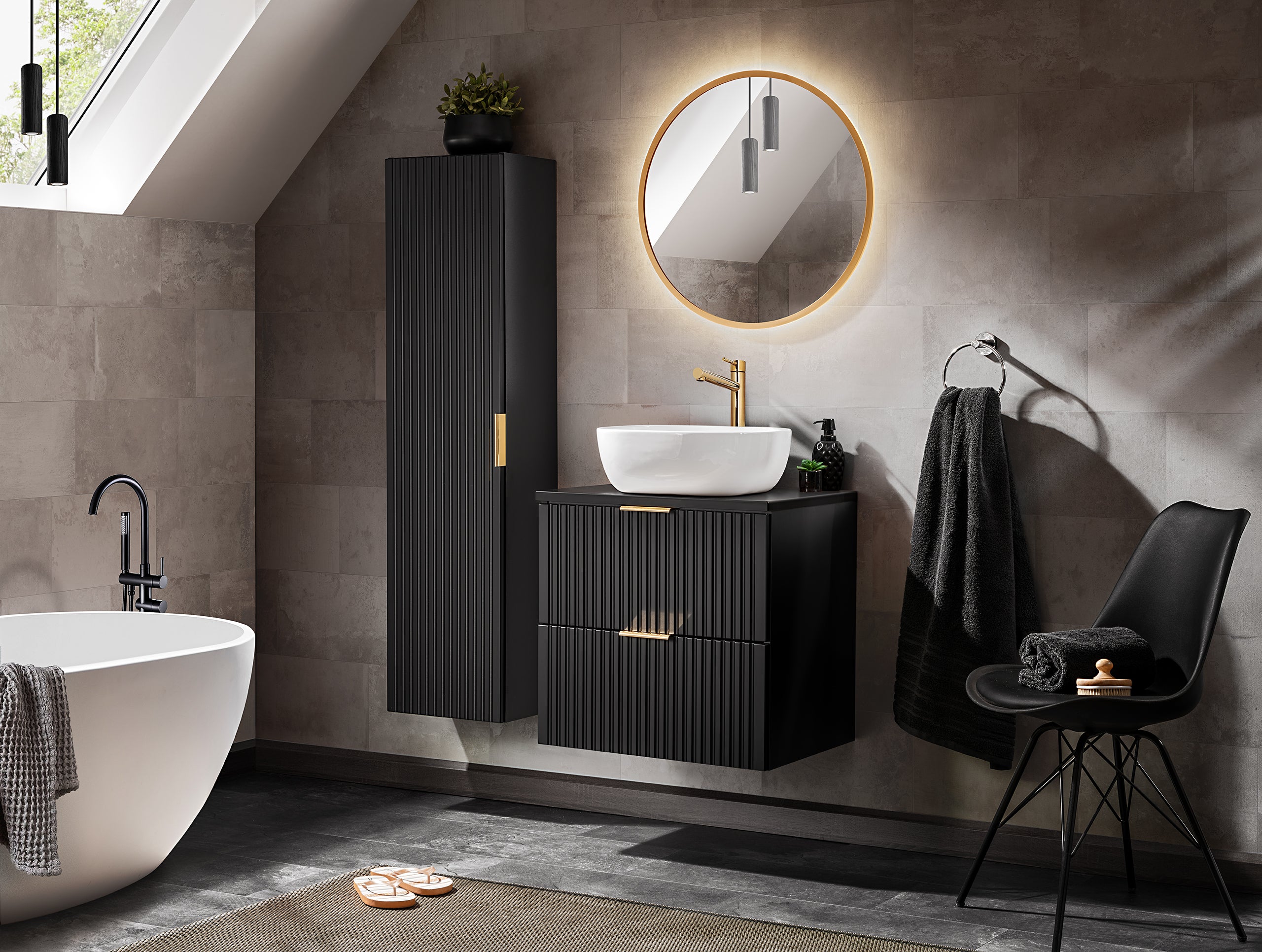 Adel Black Vanity Unit Set 40 / 60 / 80 cm – Configure Your Bathroom