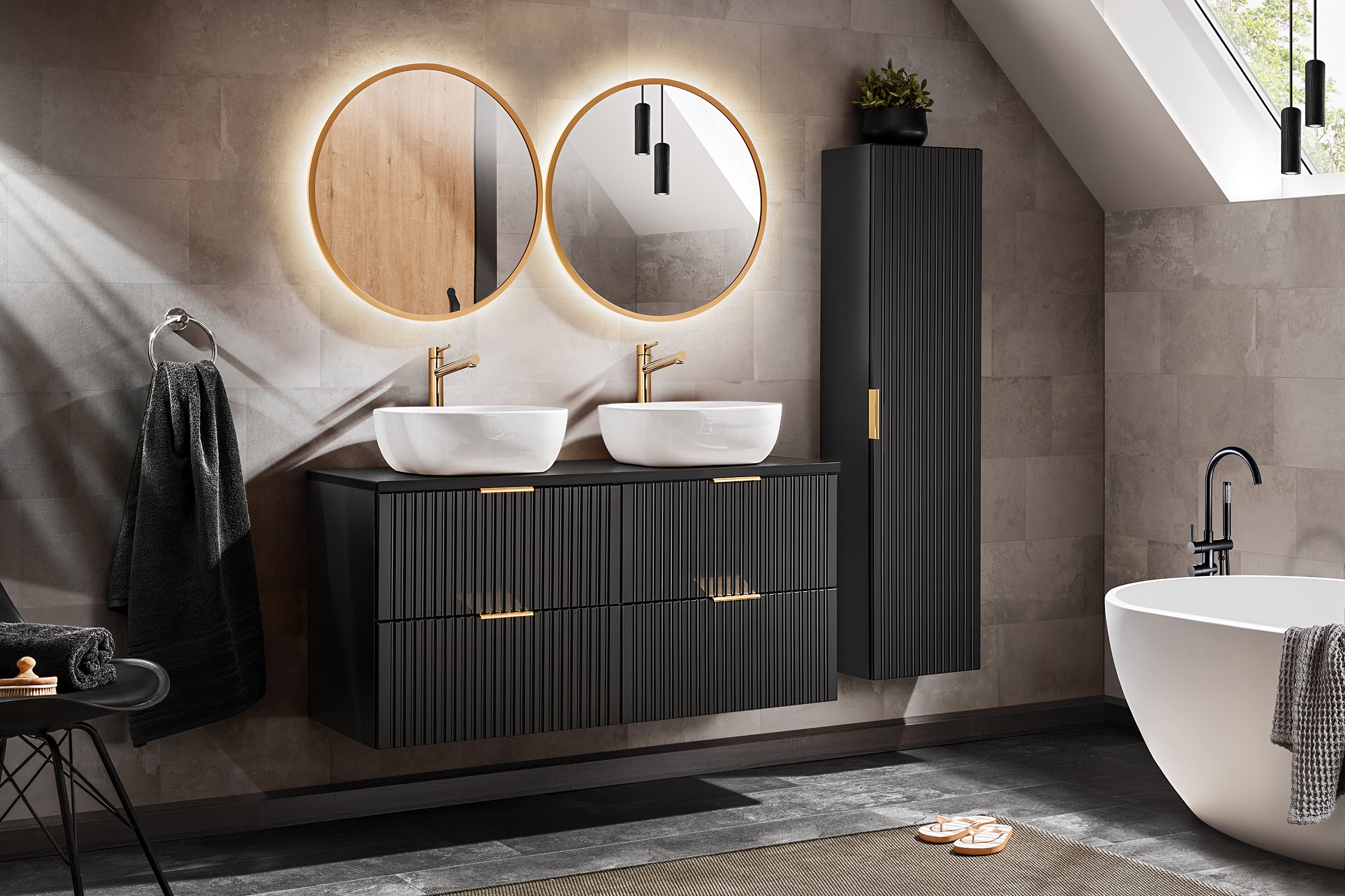 Adel Black Vanity Unit Set 100 / 120 / 140 cm – Configure Your Bathroom