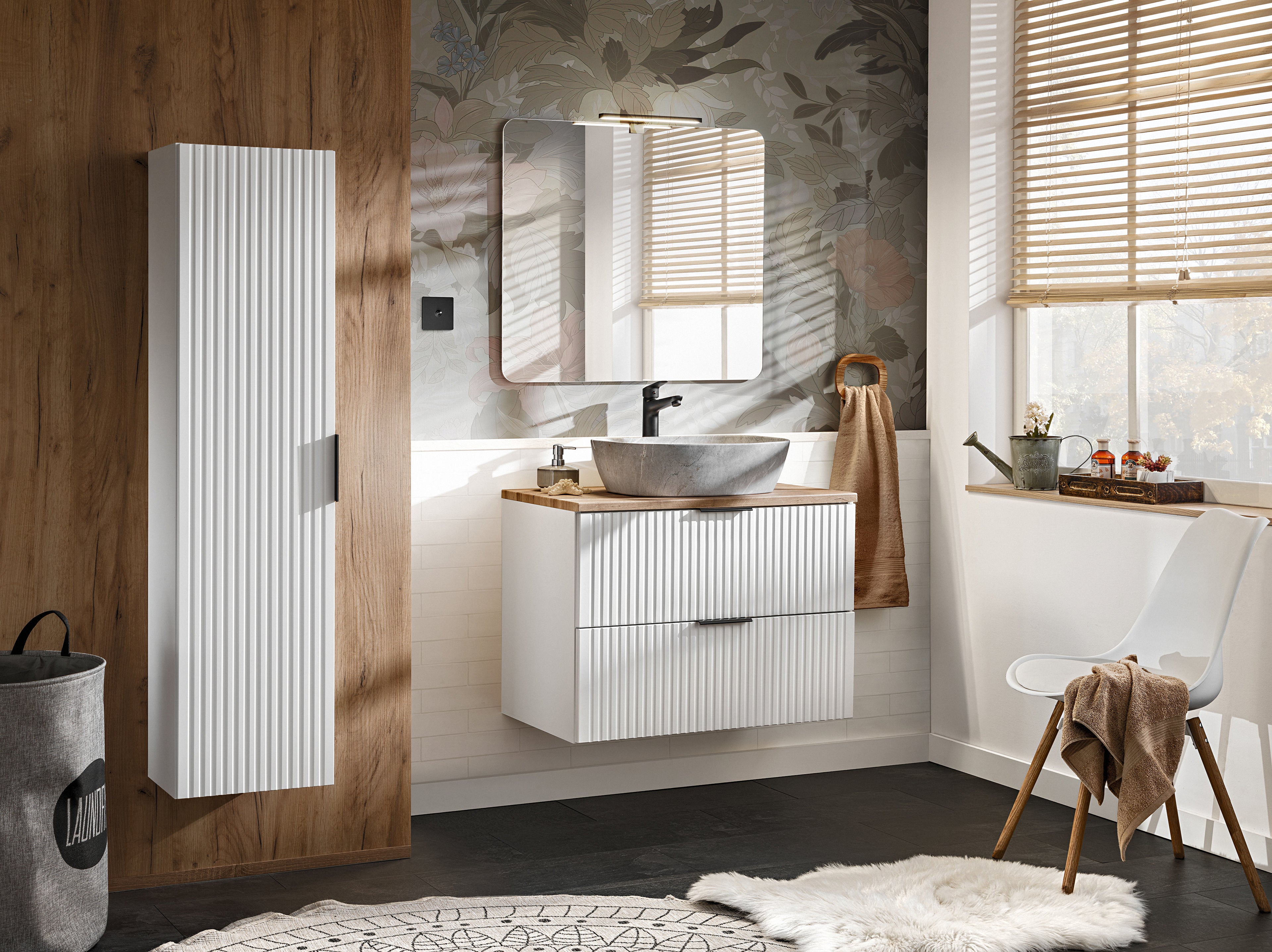 Adel White Vanity Unit Set 40 / 60 / 80 cm – Configure Your Bathroom