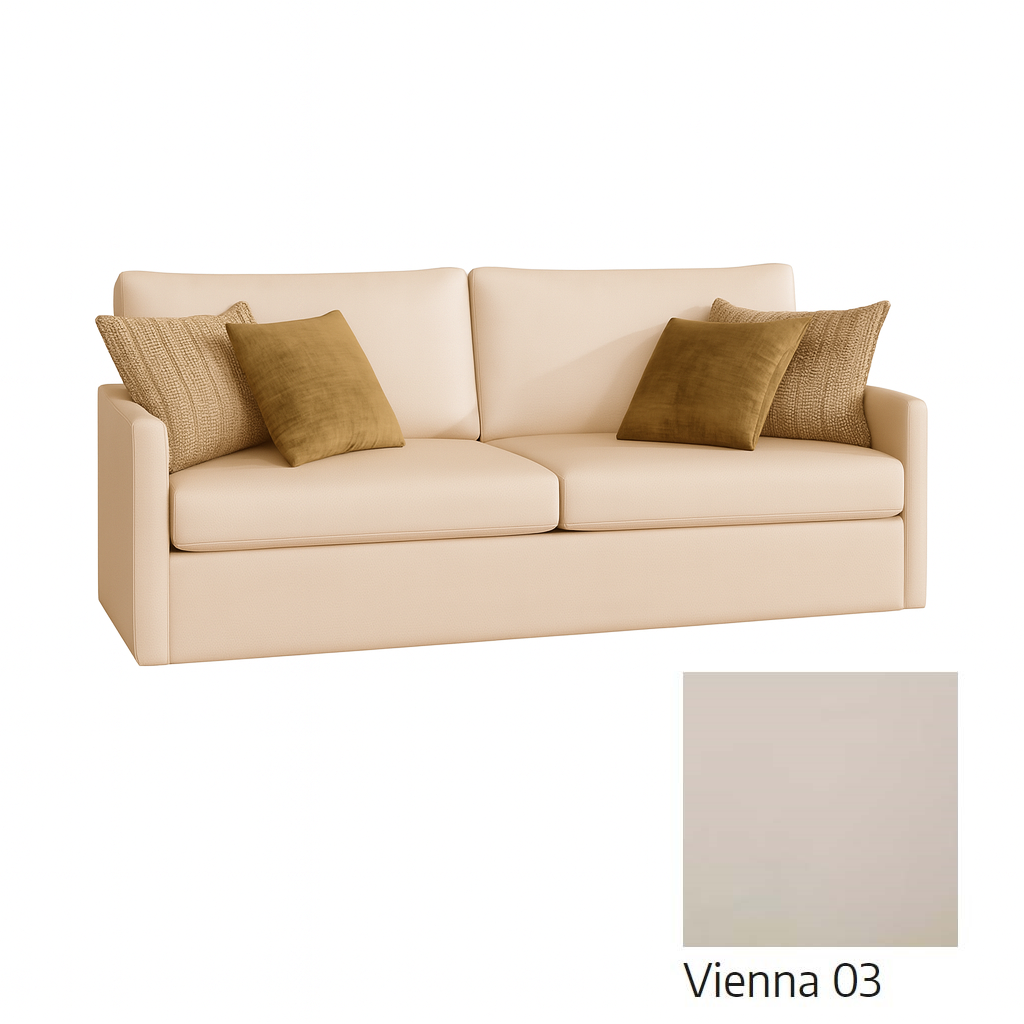 Genius Murphy Bed Oiled Oak 140 x 200 cm with Sofa ECO-LEATHER, Led Lighting