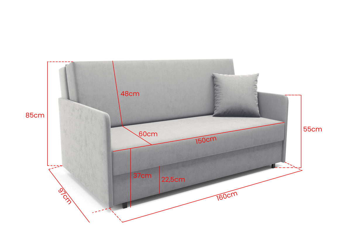 Antonio IV 3 Seater Sofa Bed – 160 cm