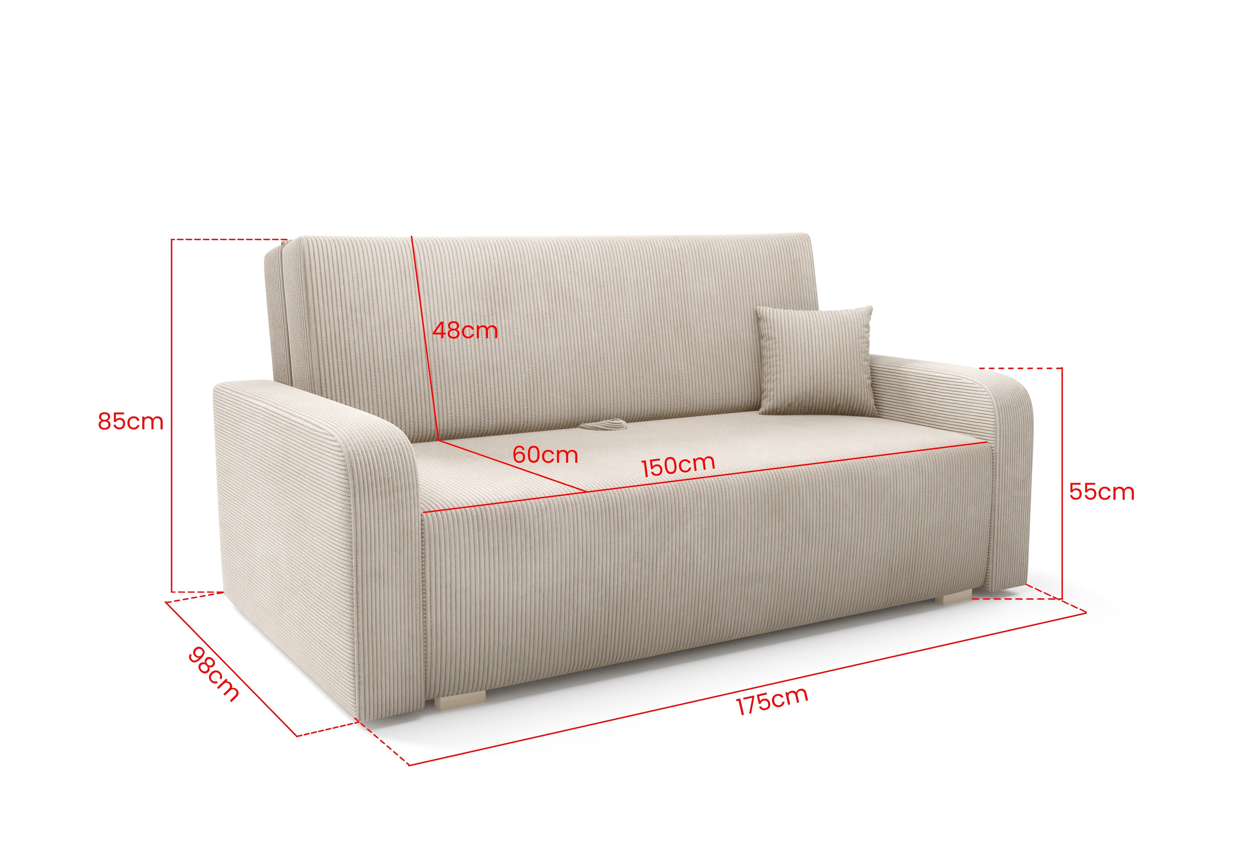 Ness IV Sofa Bed – Large with Storage-150 cm