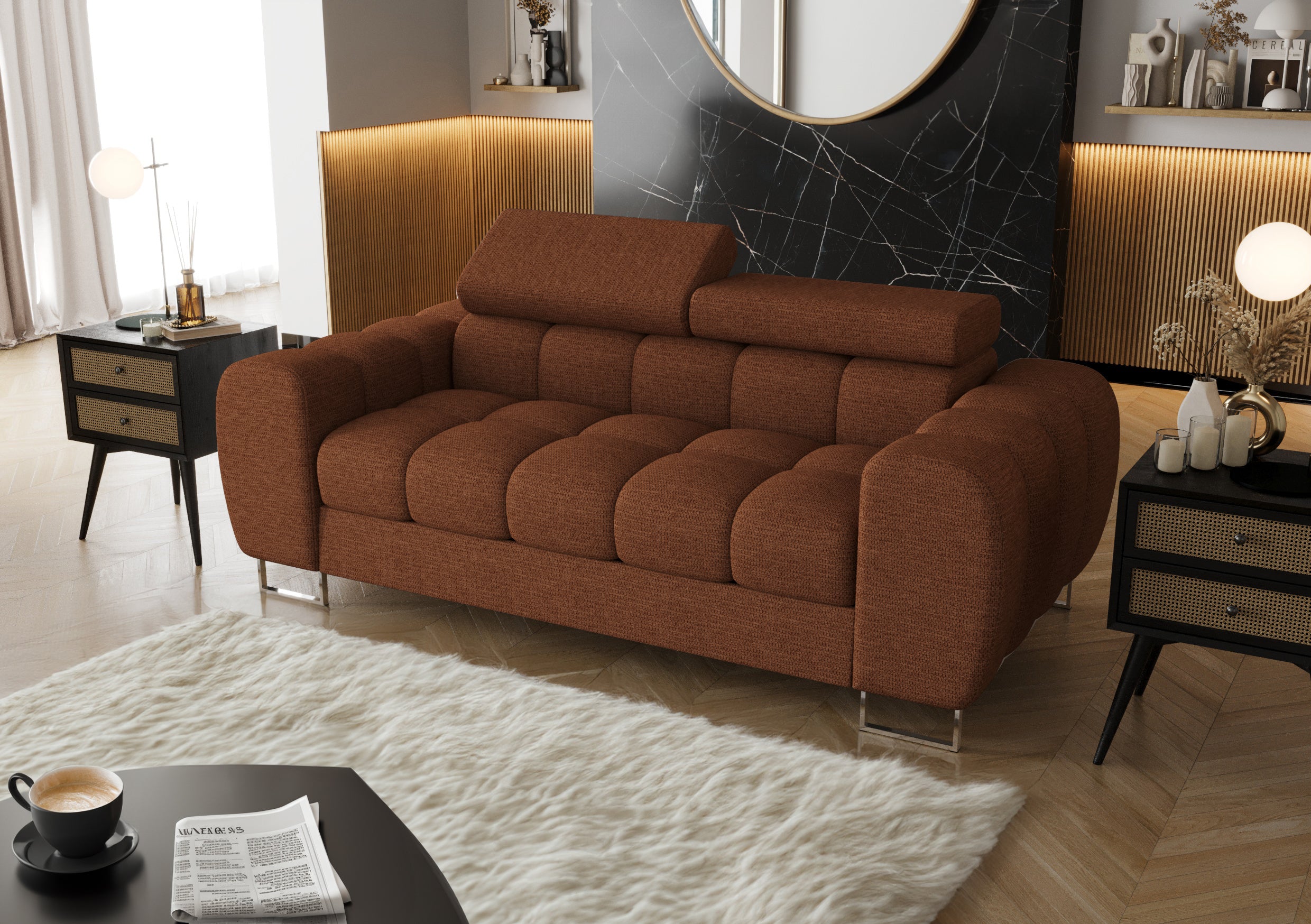 Aspen II 195 cm Two-Seater Sofa – Available in Various Colors and Fabrics