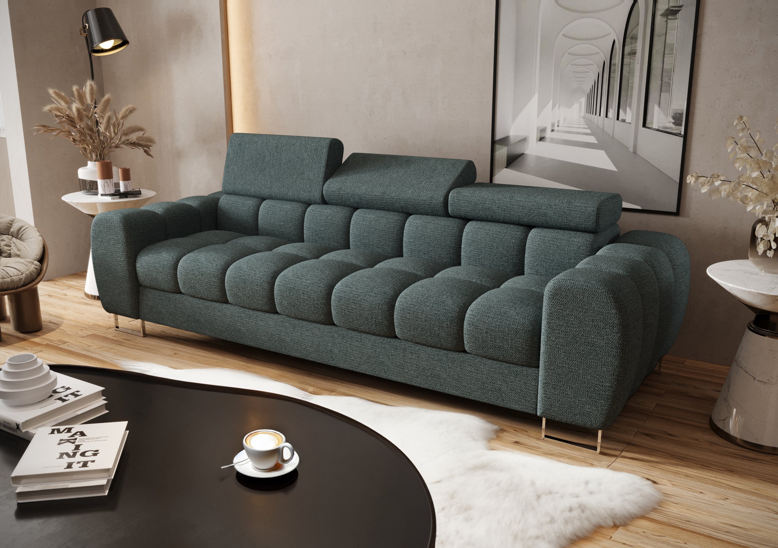 Aspen III 265 cm Three-Seater Sofa – Available in Various Colors and Fabrics