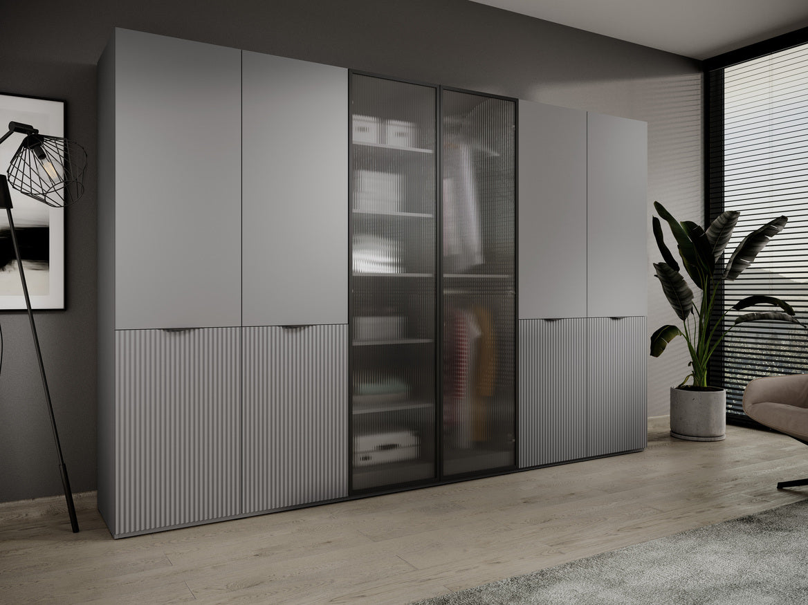 PI Sandbox Modular 2-Door Wardrobe – Flutes Grey