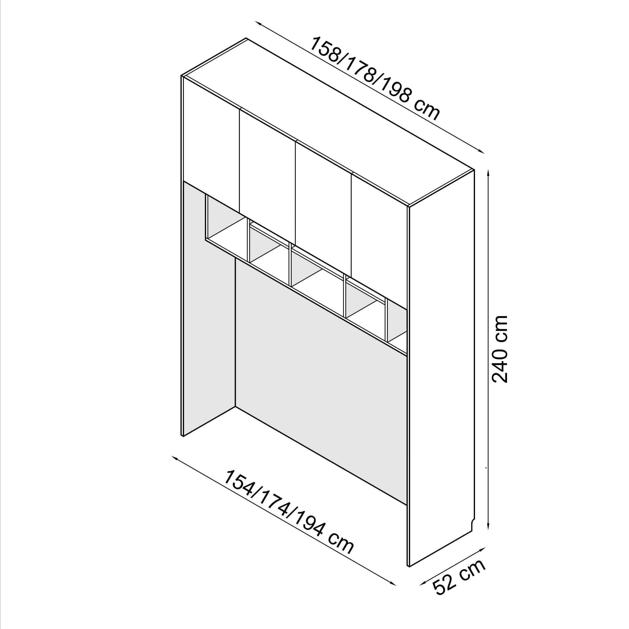 Sleep Varia Bedroom Build-in System – Bed Base – Oiled Oak / Graphite