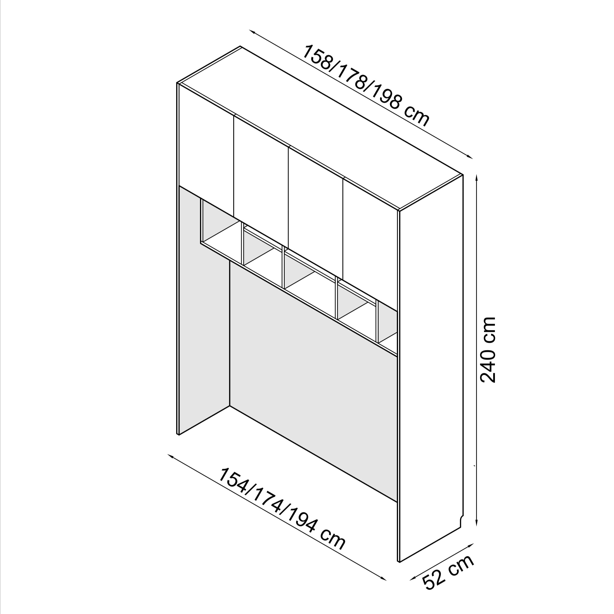 Sleep Varia Bedroom Build-in System – Bed Base – Oiled Oak / Oiled Oak